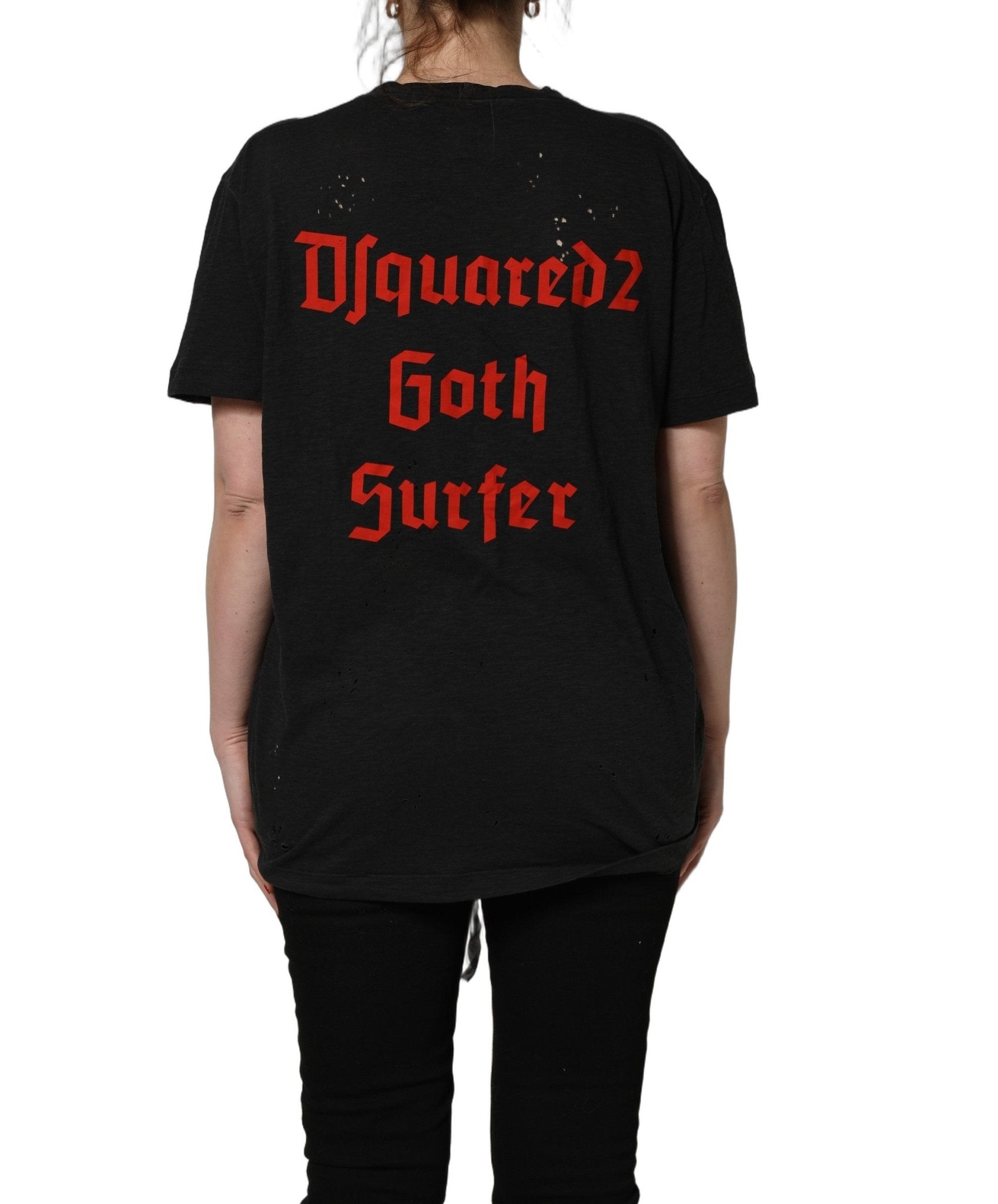 Dsquared² Black Chain Embellished Cotton Short Sleeve T-shirt - GET THE BRAND