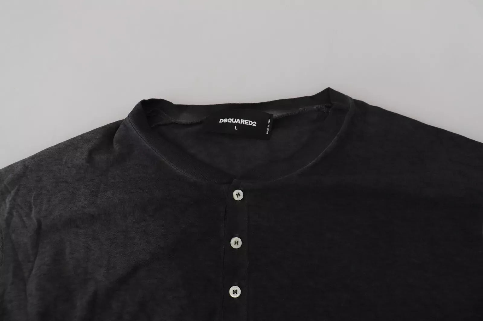 Dsquared² Black Cotton Linen Long Sleeves Pullover Sweater - GET THE BRAND