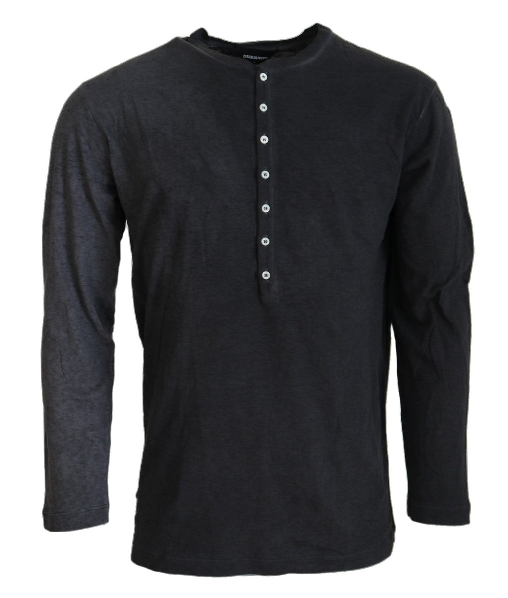 Dsquared² Black Cotton Linen Long Sleeves Pullover Sweater - GET THE BRAND