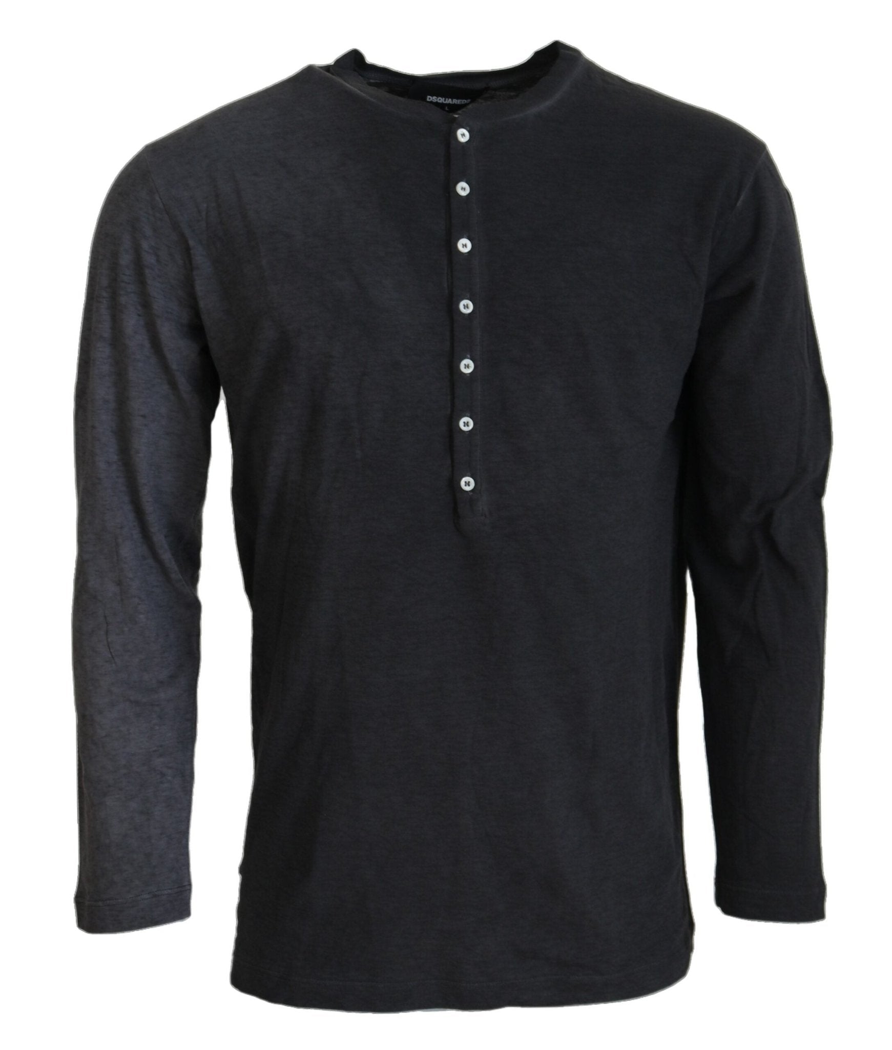 Dsquared² Black Cotton Linen Long Sleeves Pullover Sweater - GET THE BRAND