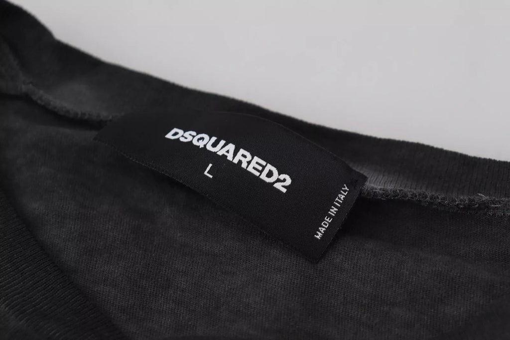 Dsquared² Black Cotton Linen Long Sleeves Pullover Sweater - GET THE BRAND