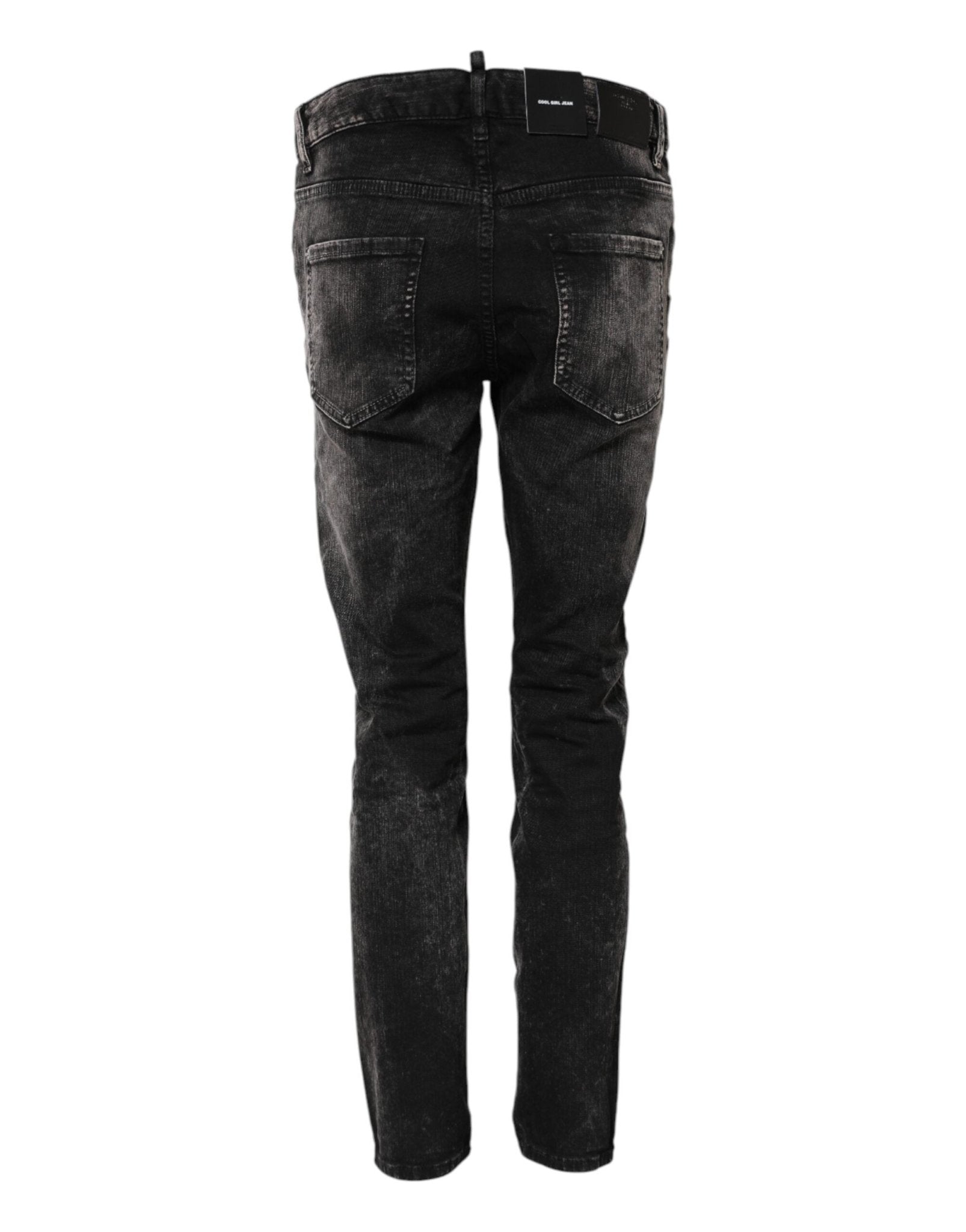 Dsquared² Black Washed Mid Waist Tapered Denim Jeans - GET THE BRAND