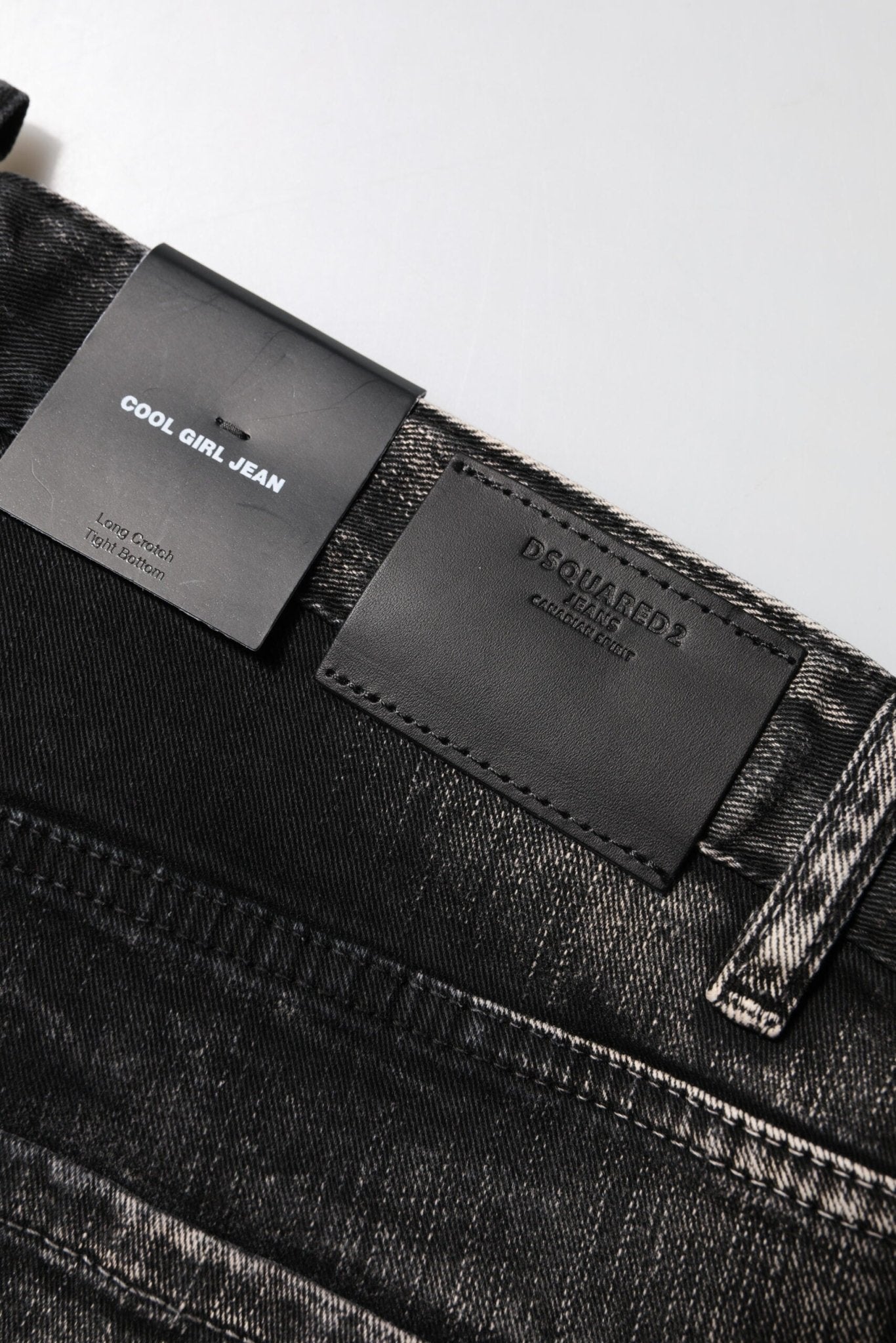 Dsquared² Black Washed Mid Waist Tapered Denim Jeans - GET THE BRAND