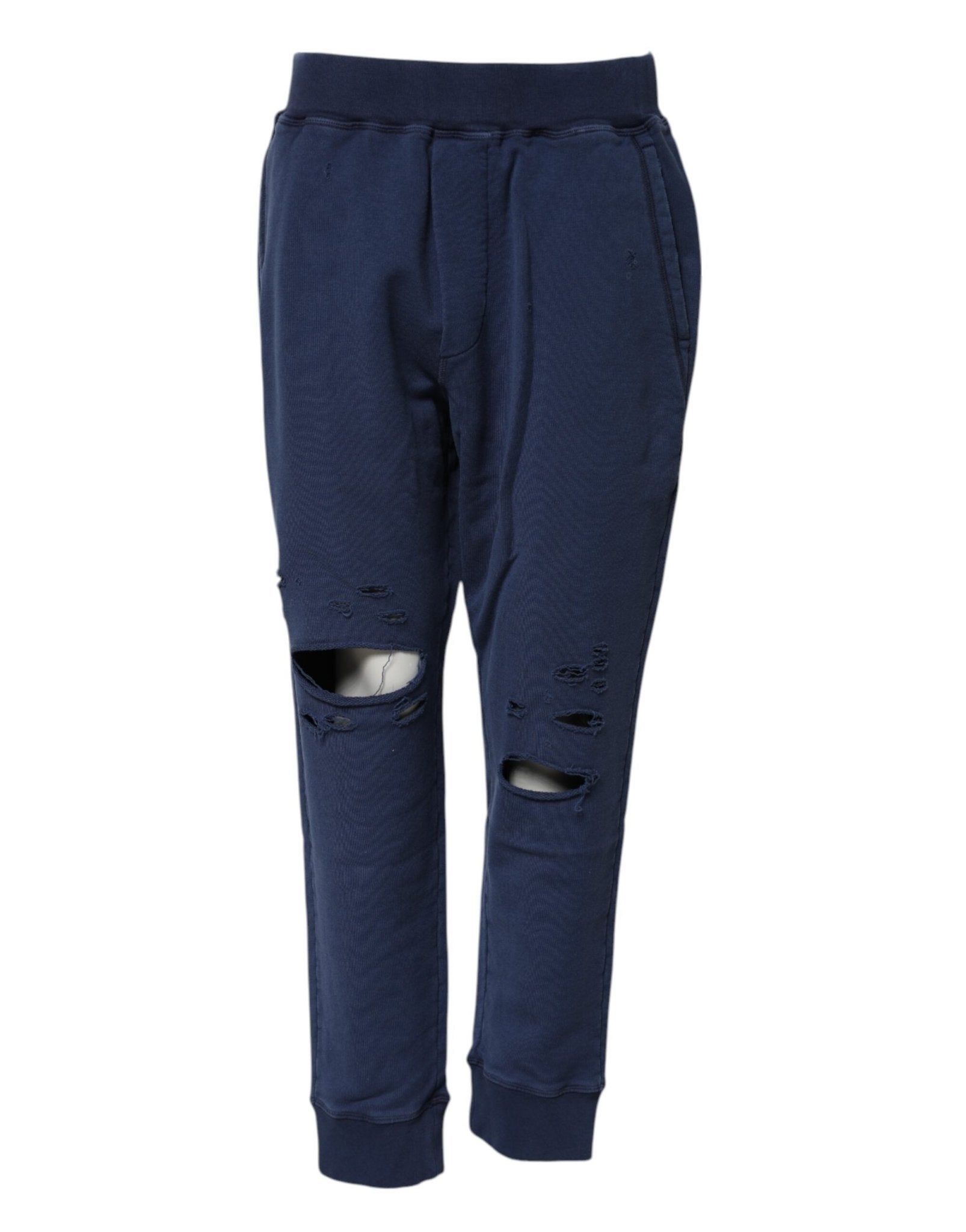 Dsquared² Blue Cotton Mid Waisted Jogger Pants - GET THE BRAND
