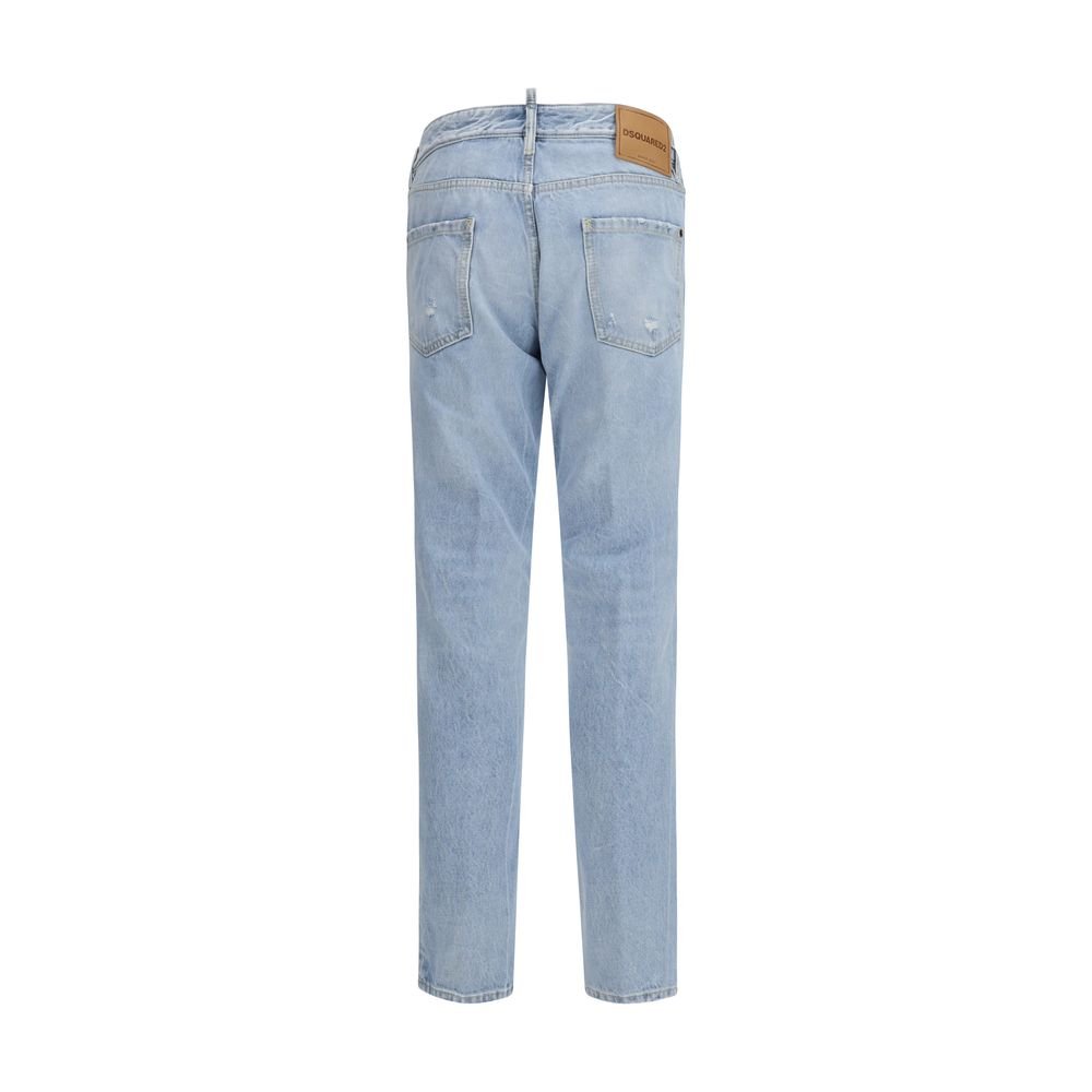 Dsquared² Blue Cotton Straight-Leg Jeans - GET THE BRAND