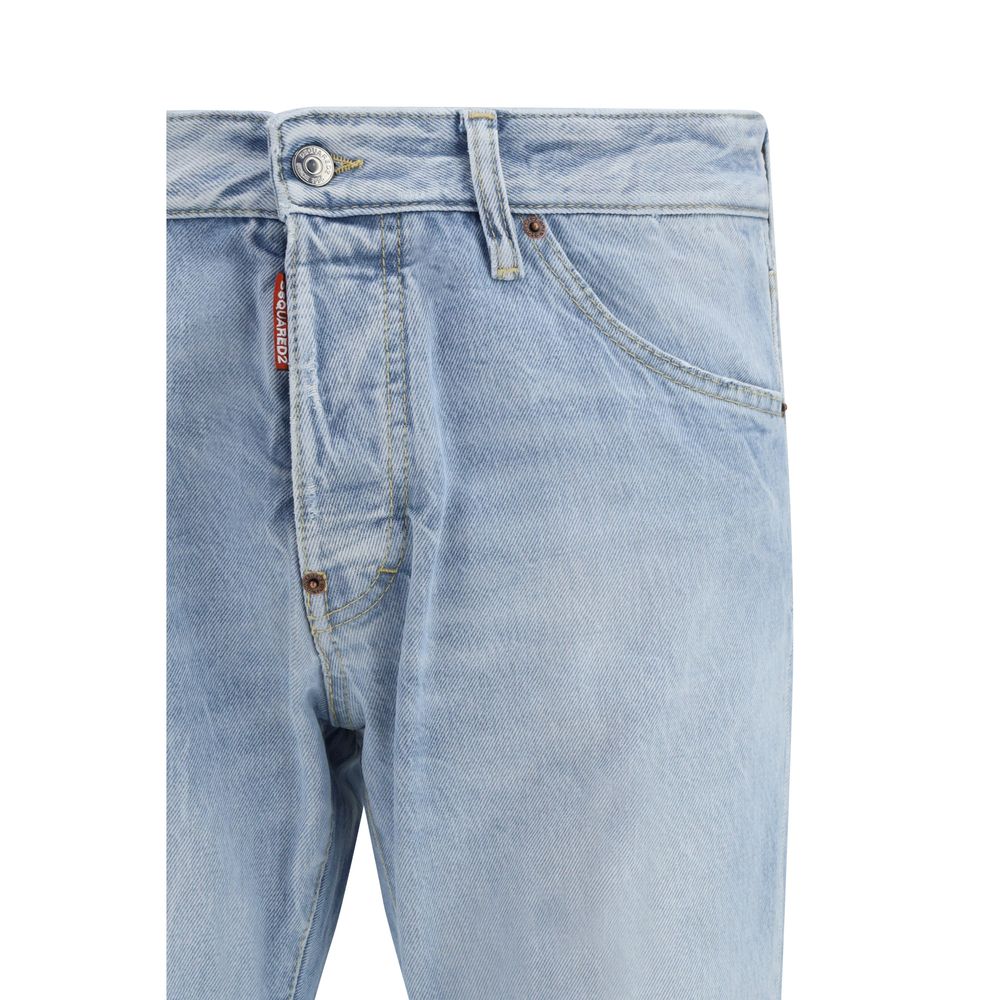 Dsquared² Blue Cotton Straight-Leg Jeans - GET THE BRAND