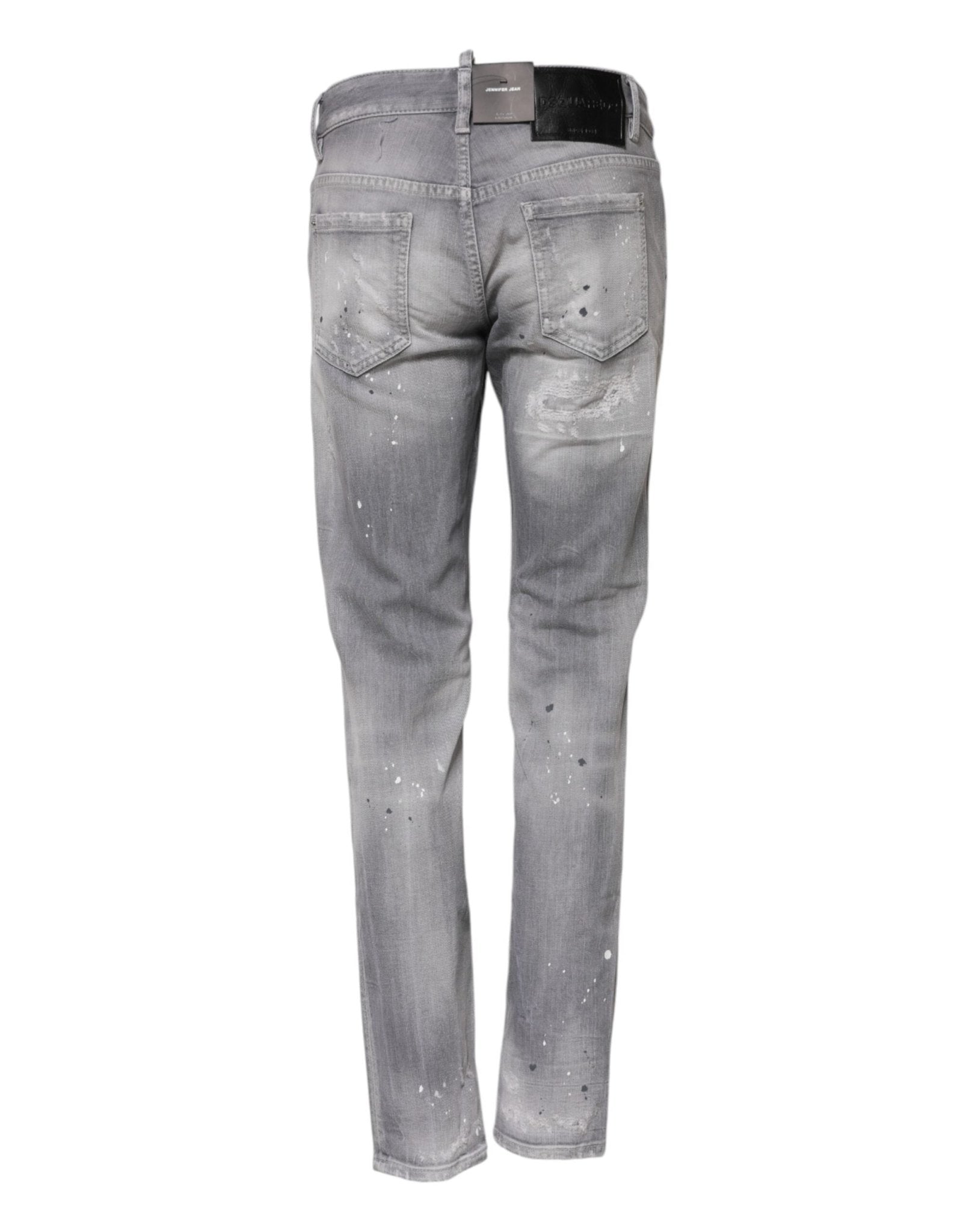 Dsquared² Gray Washed Mid Waist Tapered Denim Jeans - GET THE BRAND