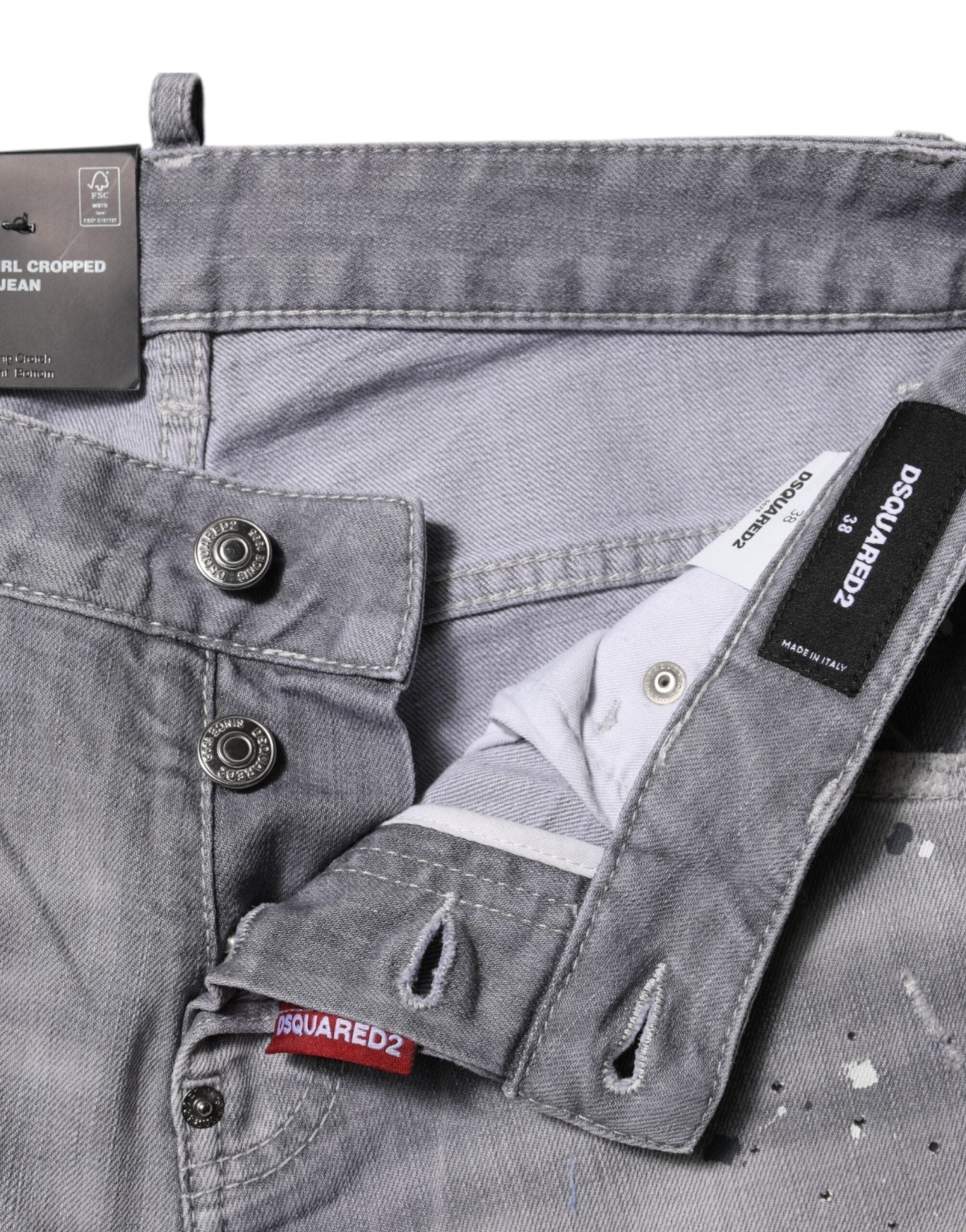 Dsquared² Gray Washed Mid Waist Tapered Jeans - GET THE BRAND