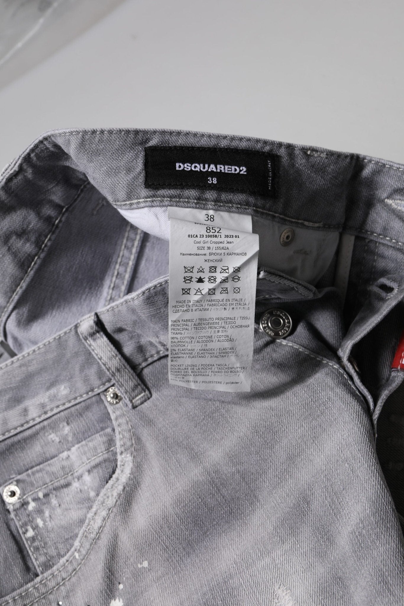 Dsquared² Gray Washed Mid Waist Tapered Jeans - GET THE BRAND