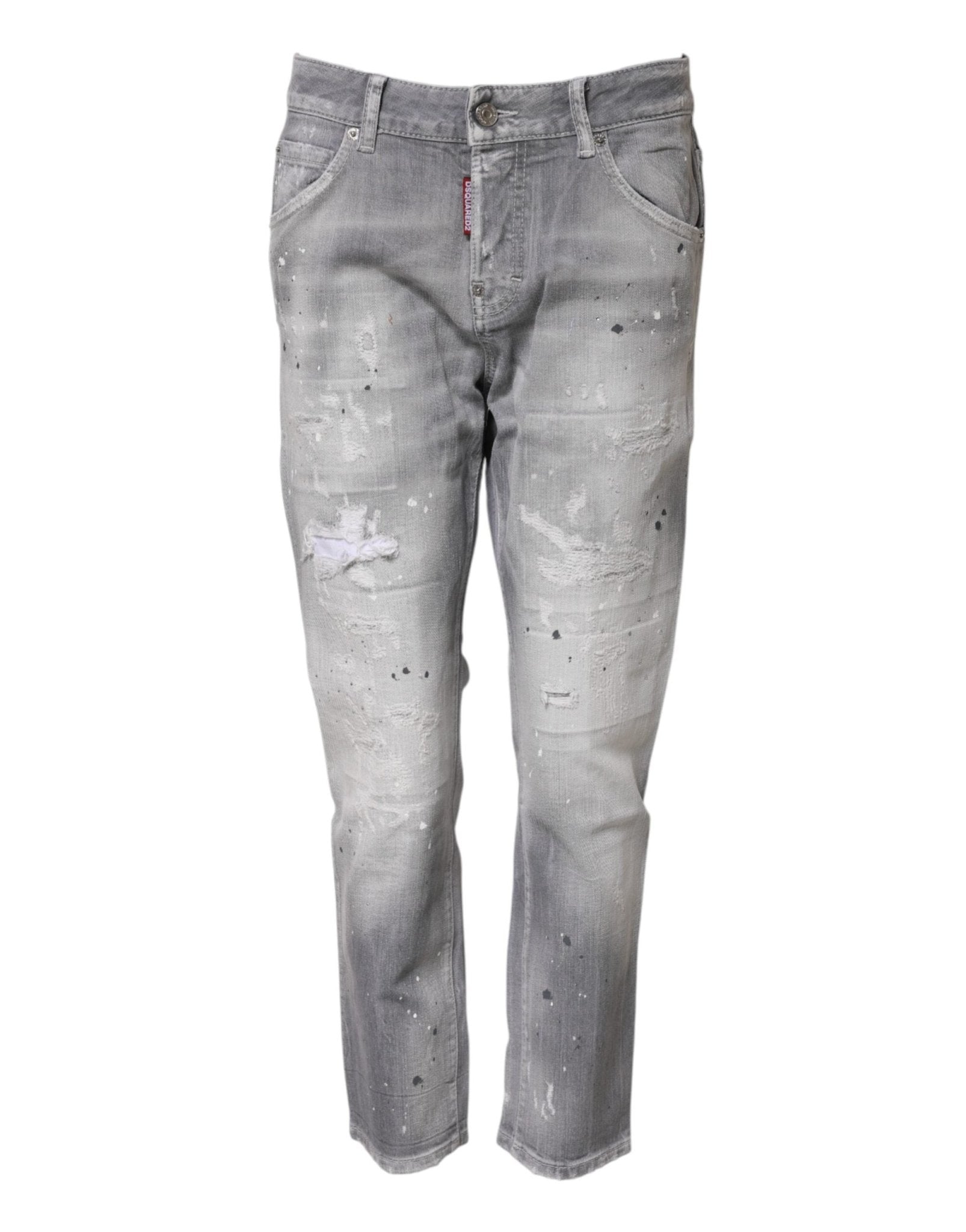 Dsquared² Gray Washed Mid Waist Tapered Jeans - GET THE BRAND