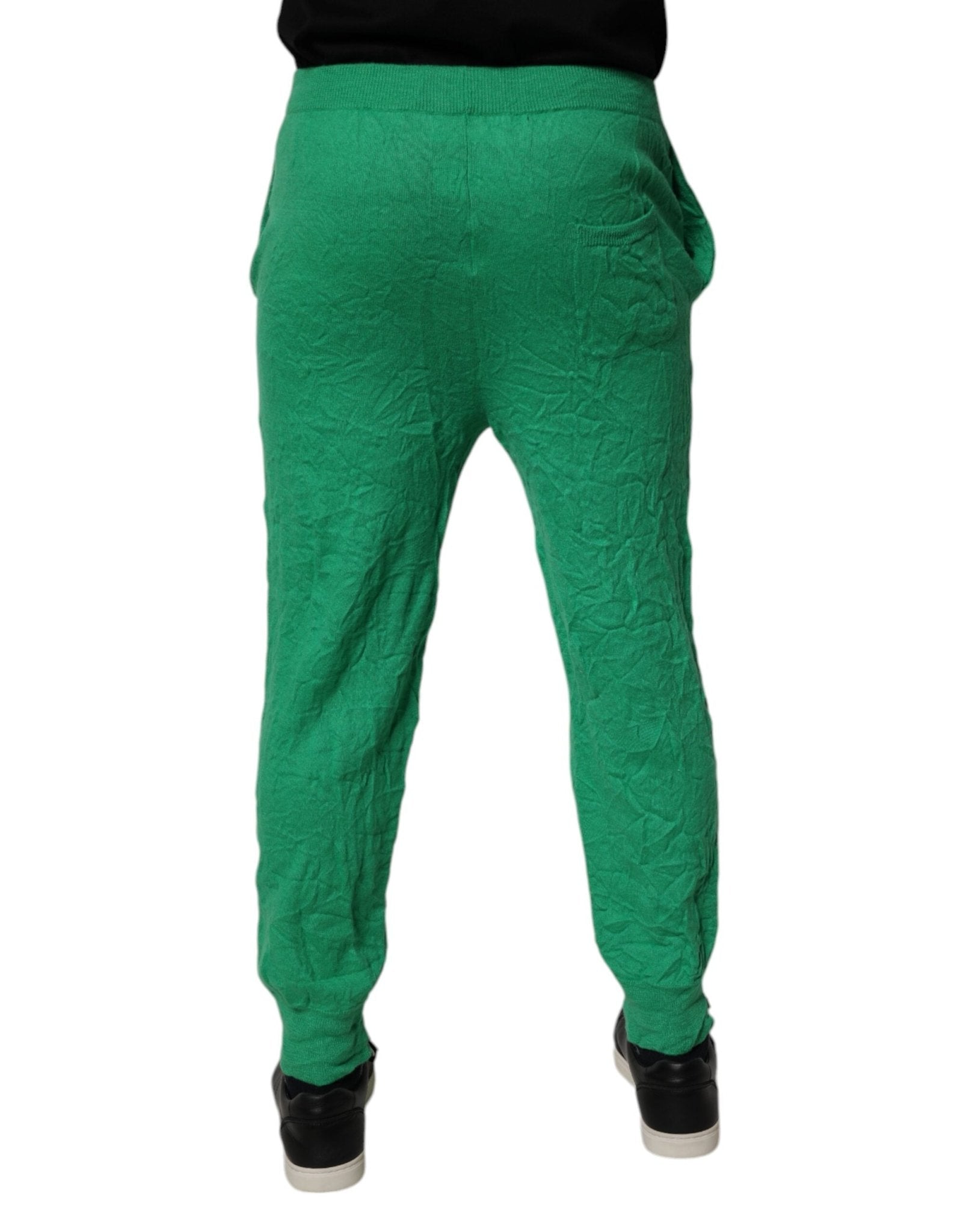 Dsquared² Green Cotton Elastic Waist Men Casual Pants - GET THE BRAND