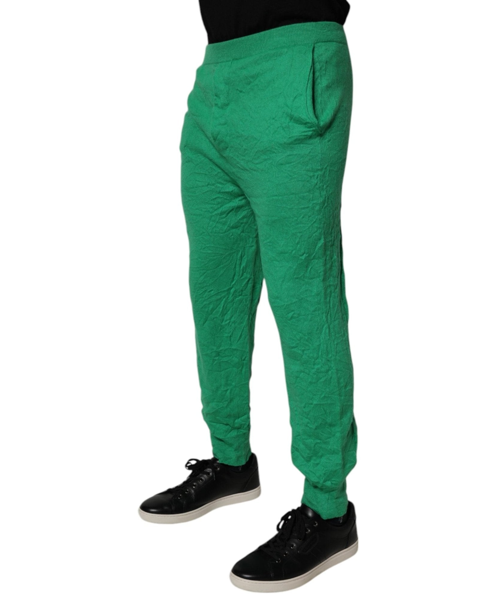 Dsquared² Green Cotton Elastic Waist Men Casual Pants - GET THE BRAND