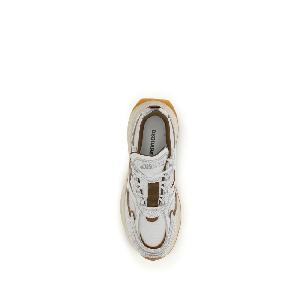 Dsquared² White Calf Leather Bos Taurus Athletic Sneakers - GET THE BRAND