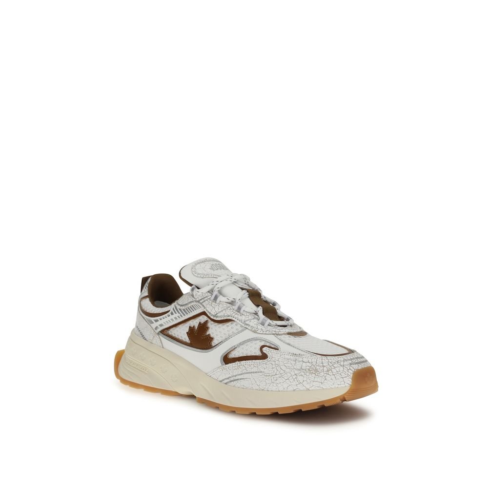 Dsquared² White Calf Leather Bos Taurus Athletic Sneakers - GET THE BRAND