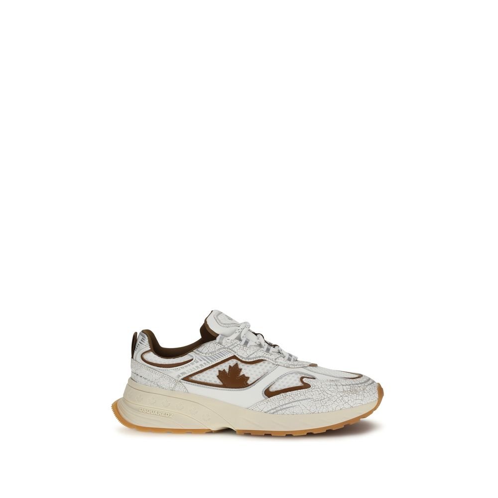 Dsquared² White Calf Leather Bos Taurus Athletic Sneakers - GET THE BRAND