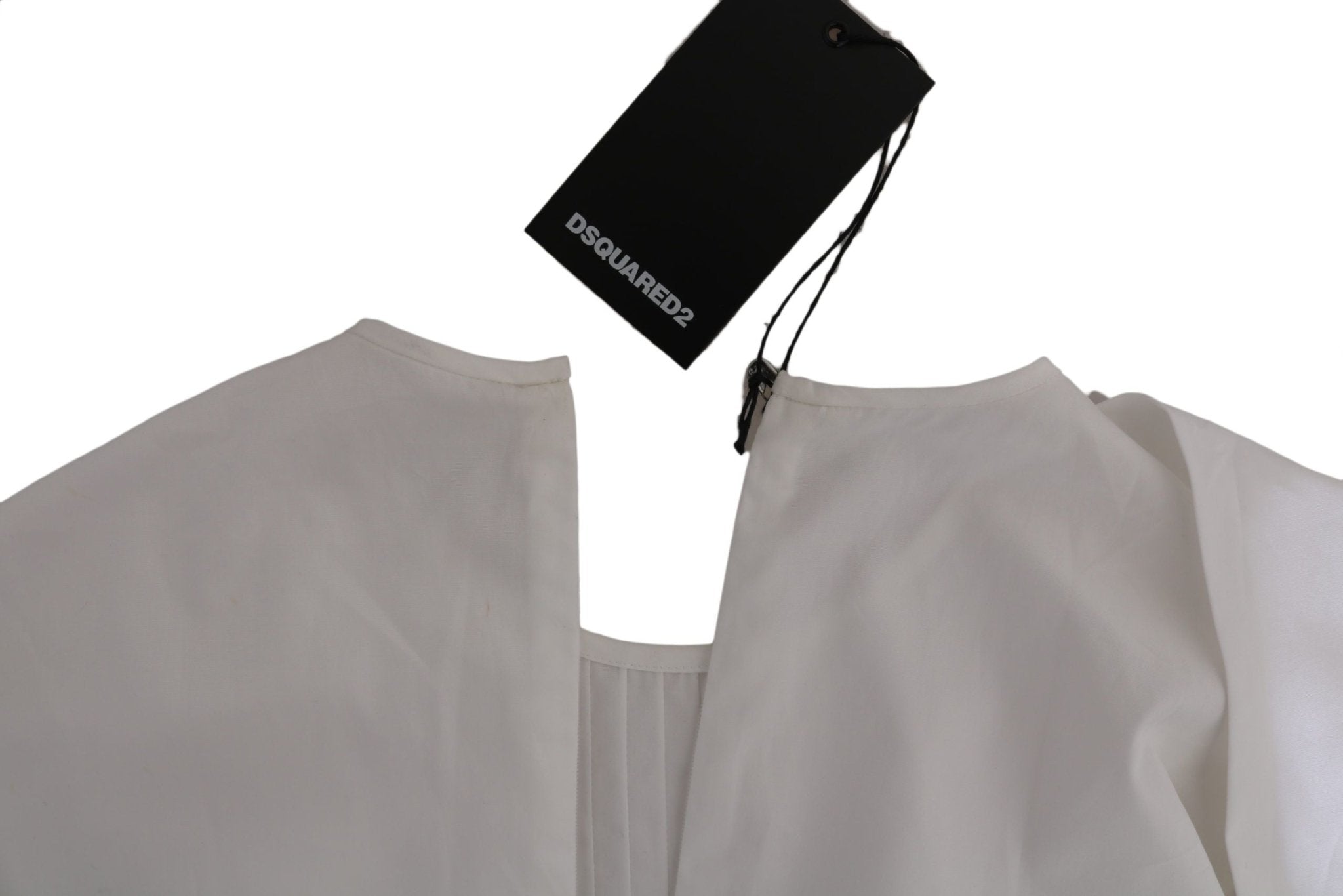 Dsquared² White Crew Neck Long Sleeve Cotton Blouse - GET THE BRAND