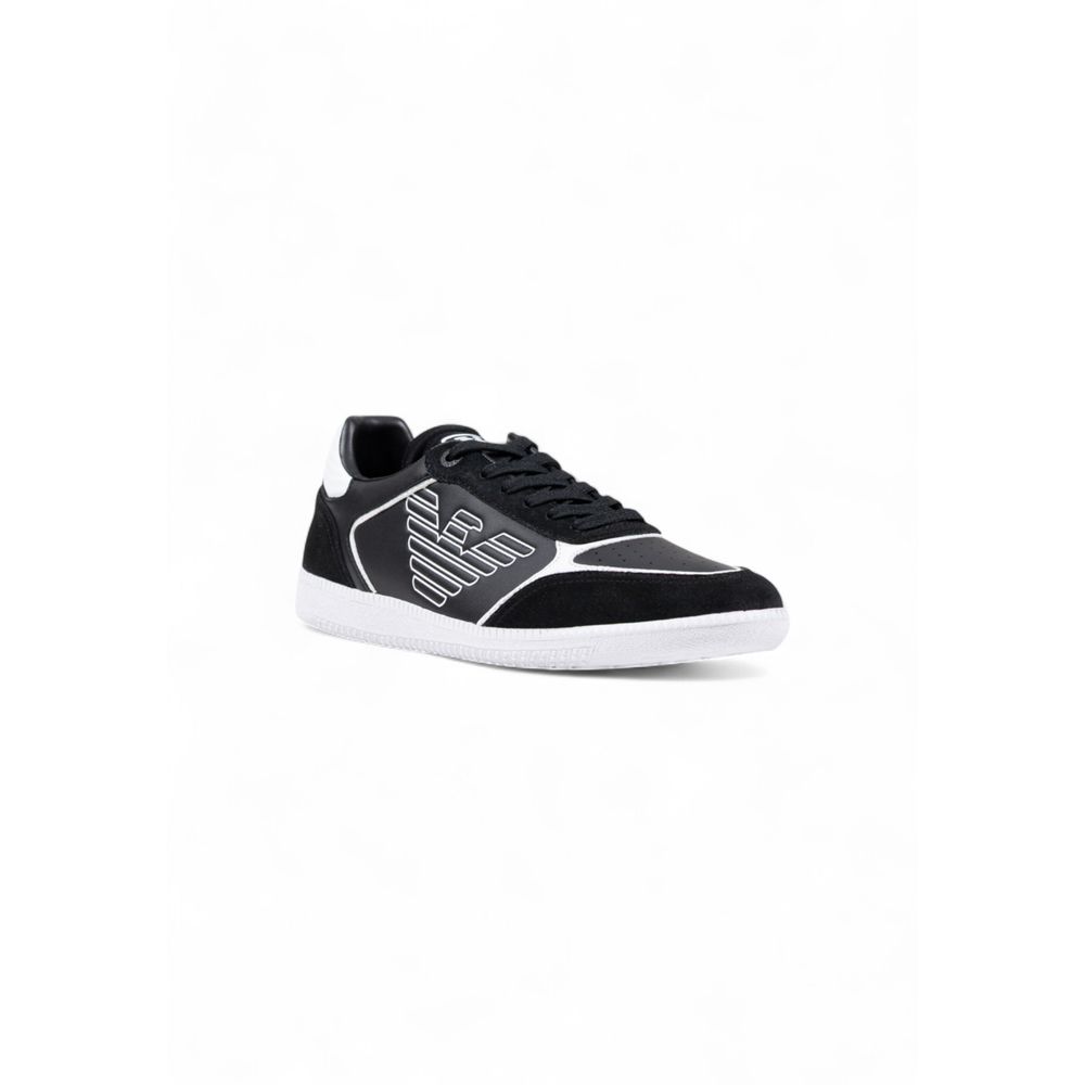 EA7 Emporio Armani Black And White Leather Athletic Sneakers - GET THE BRAND