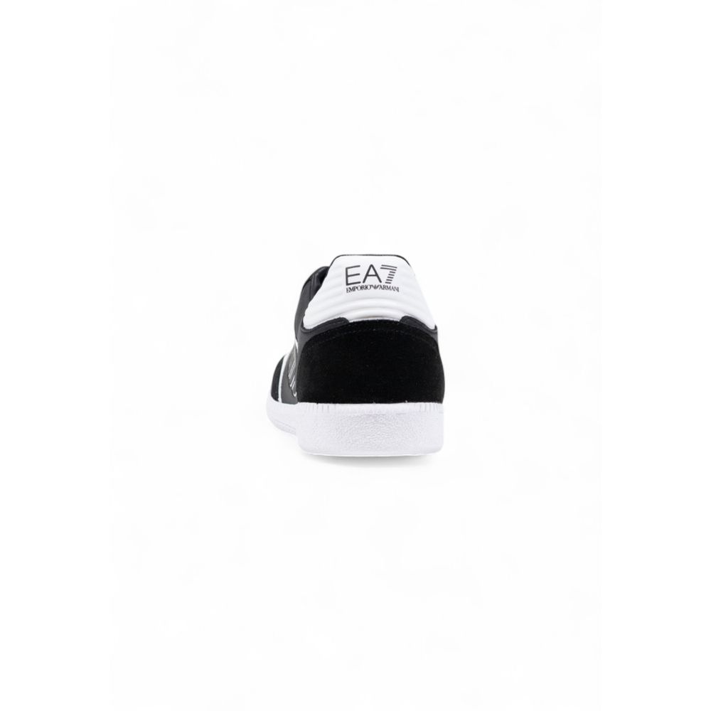 EA7 Emporio Armani Black And White Leather Athletic Sneakers - GET THE BRAND