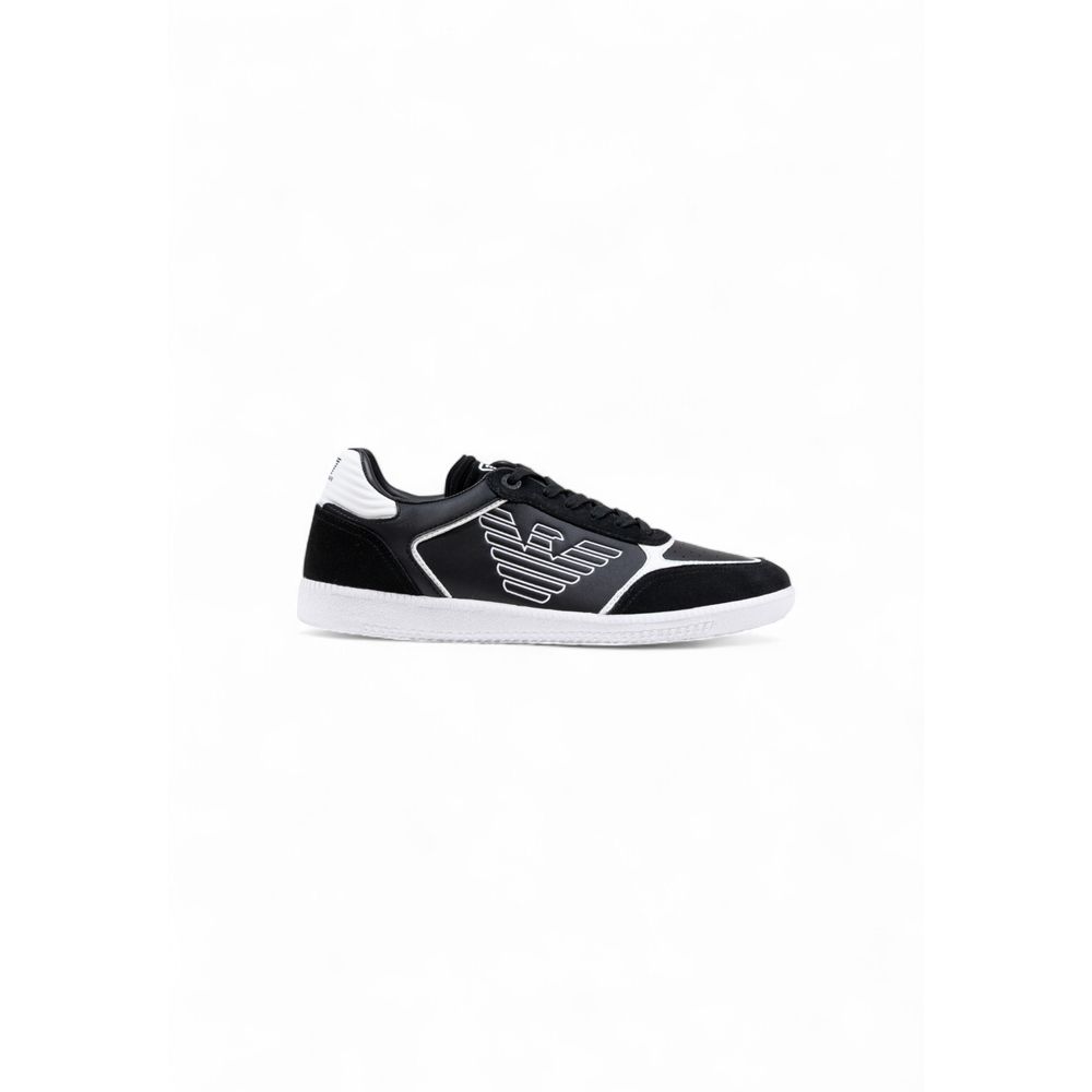 EA7 Emporio Armani Black And White Leather Athletic Sneakers - GET THE BRAND