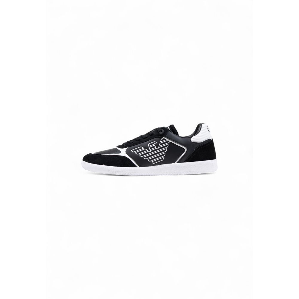 EA7 Emporio Armani Black And White Leather Athletic Sneakers - GET THE BRAND