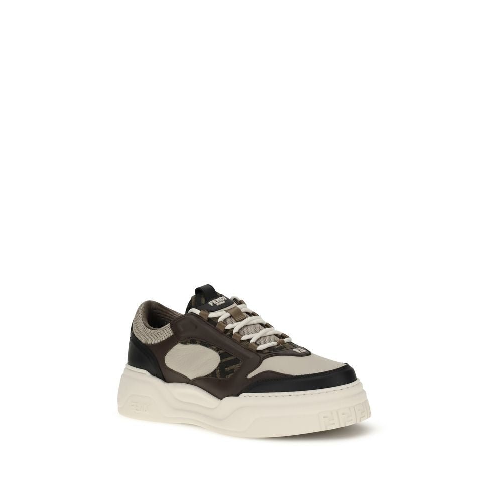 Fendi Black Calf Leather Bos Taurus Chunky Sneakers - GET THE BRAND