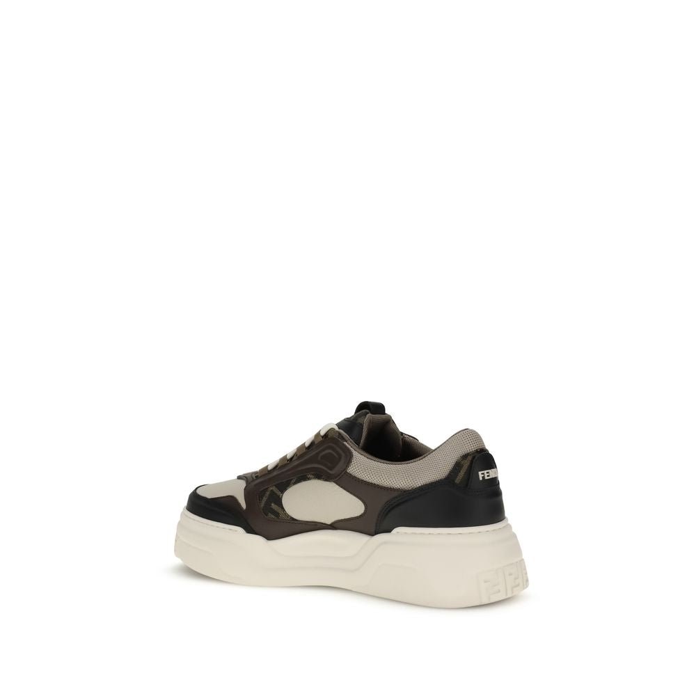 Fendi Black Calf Leather Bos Taurus Chunky Sneakers - GET THE BRAND
