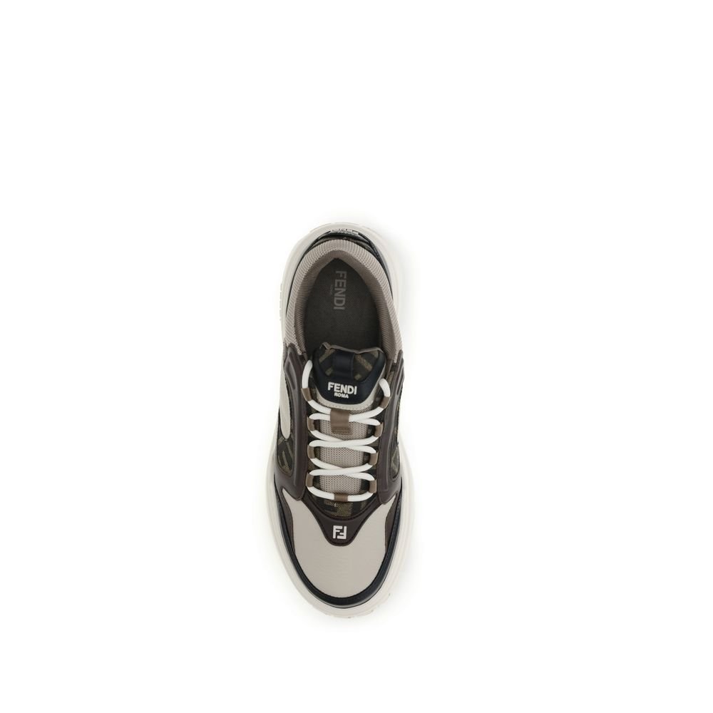 Fendi Black Calf Leather Bos Taurus Chunky Sneakers - GET THE BRAND