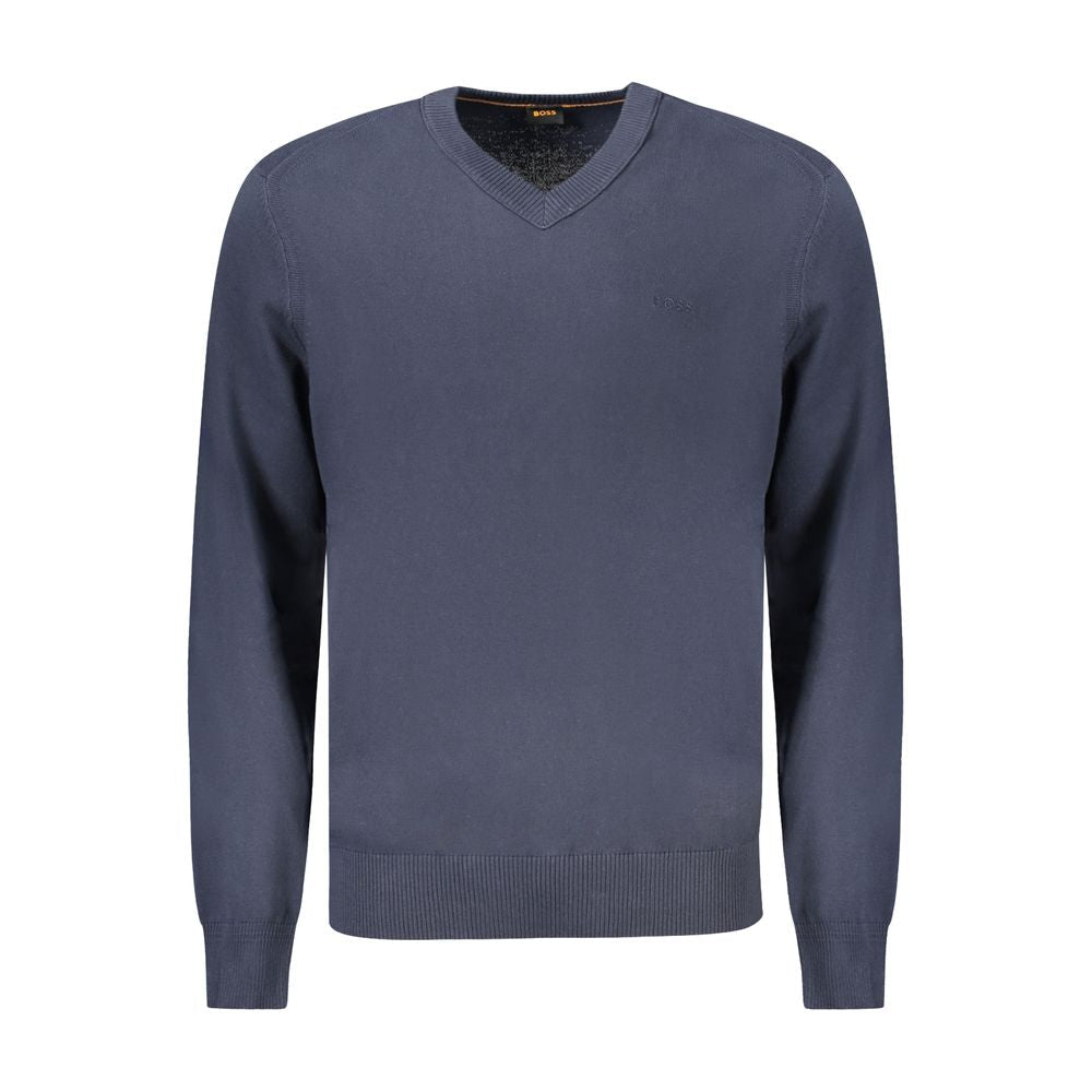 Hugo Boss Blue Cotton Men's Long-Sleeved T-Shirt - GET THE BRAND