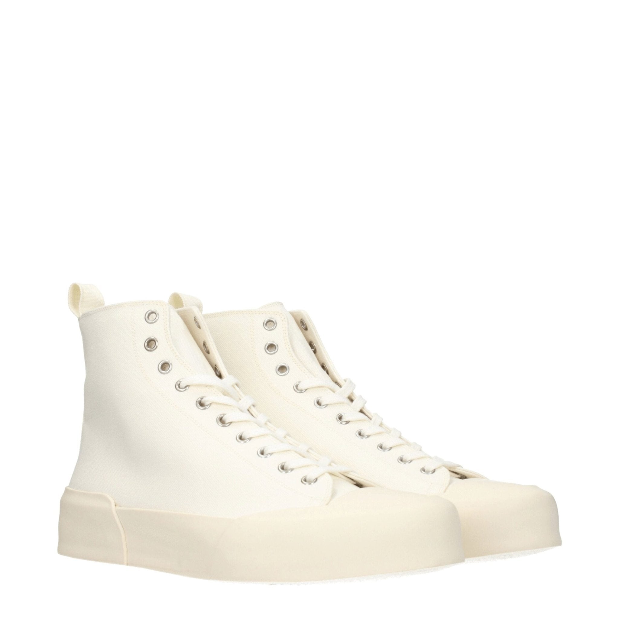 Jil Sander Beige Fabric High Top Sneakers - GET THE BRAND