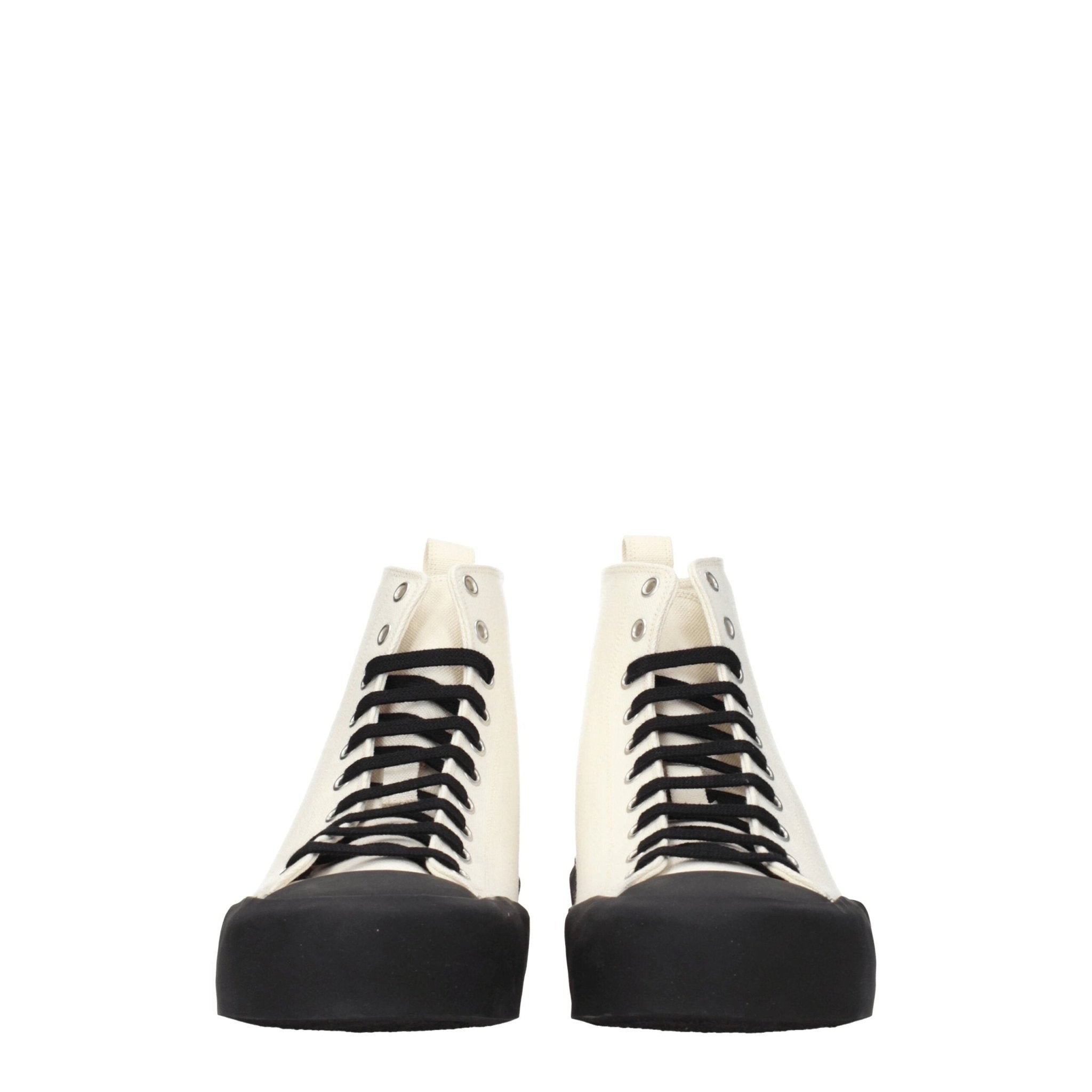 Jil Sander Beige Fabric High Top Sneakers - GET THE BRAND