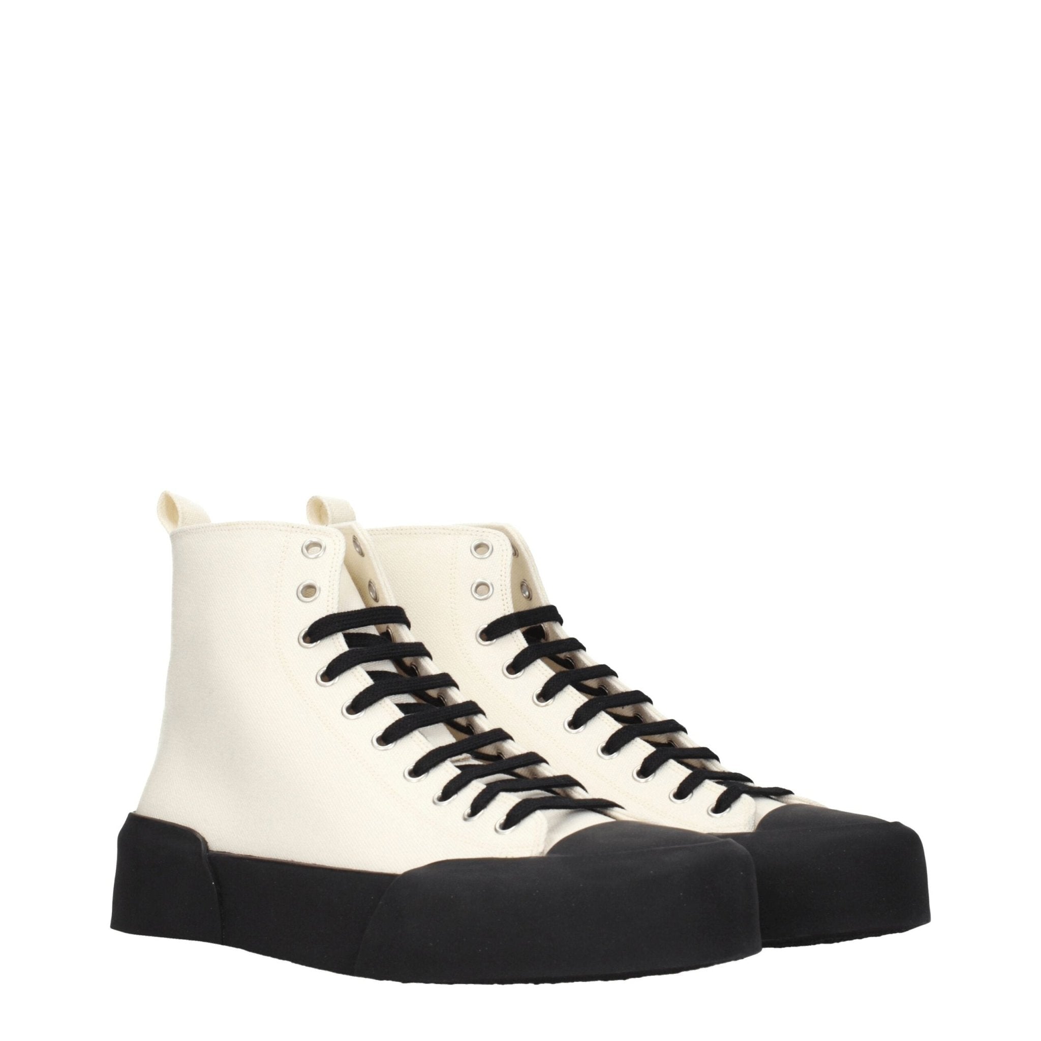 Jil Sander Beige Fabric High Top Sneakers - GET THE BRAND