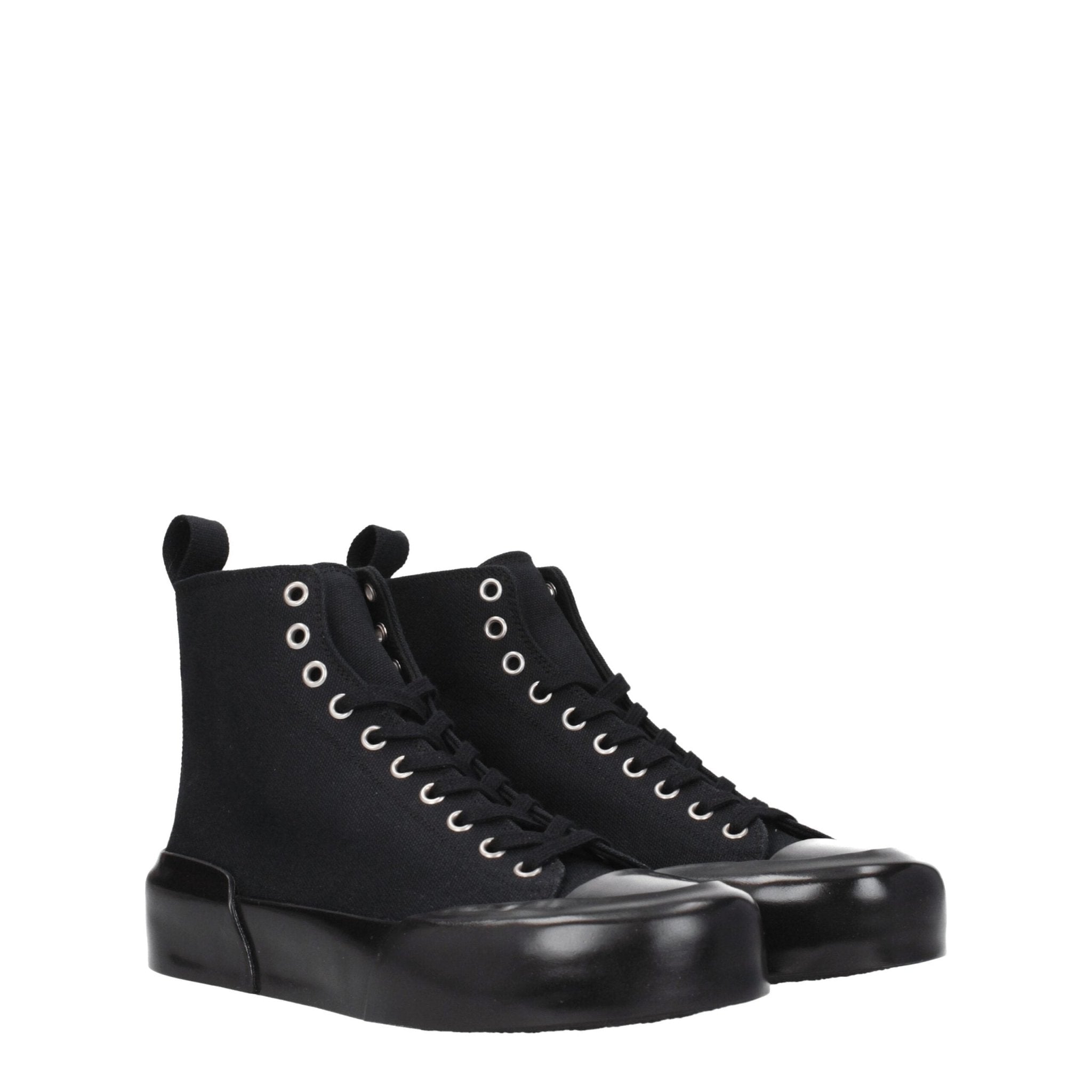 Jil Sander Black Fabric High Top Sneakers - GET THE BRAND