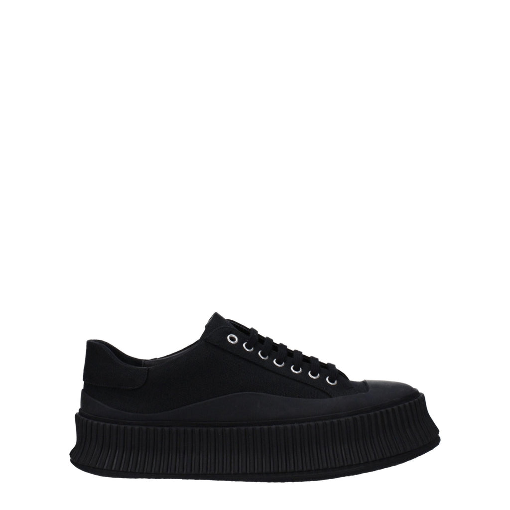 Jil Sander Black Fabric Platform Sneakers - GET THE BRAND