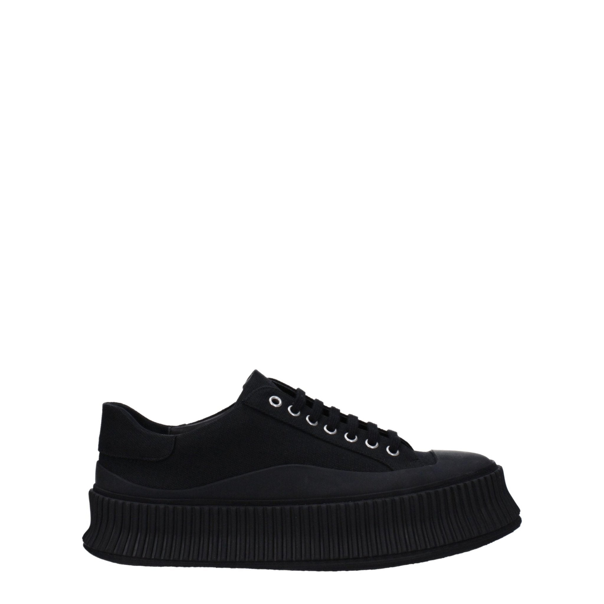Jil Sander Black Fabric Platform Sneakers - GET THE BRAND