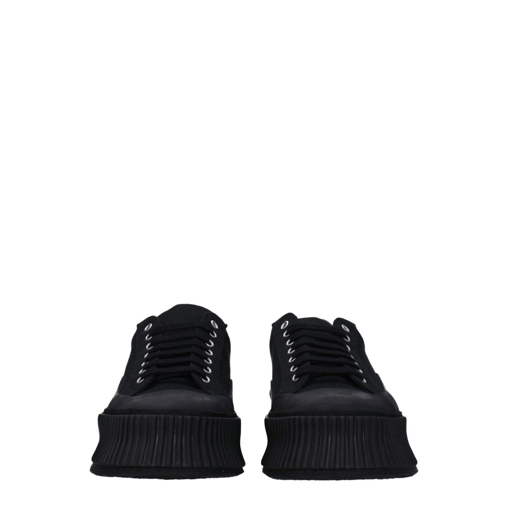 Jil Sander Black Fabric Platform Sneakers - GET THE BRAND
