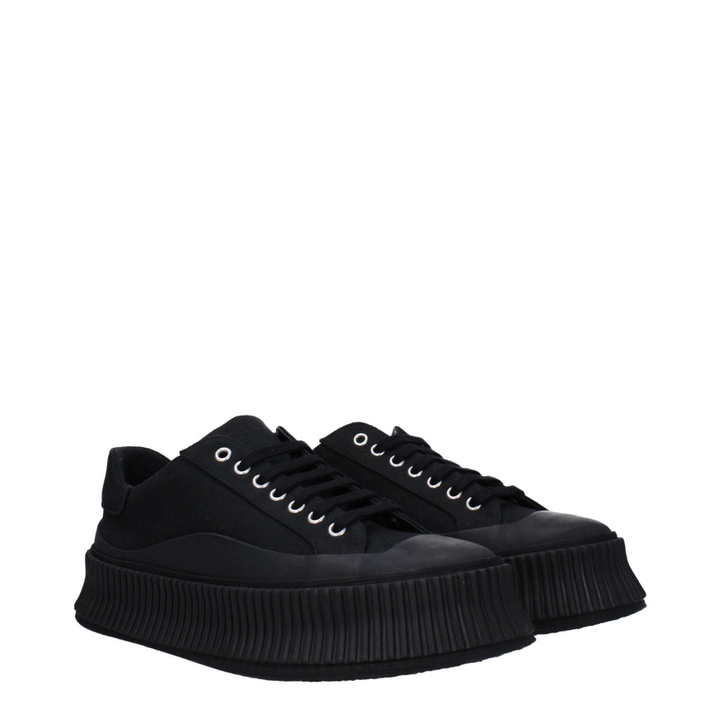 Jil Sander Black Fabric Platform Sneakers - GET THE BRAND