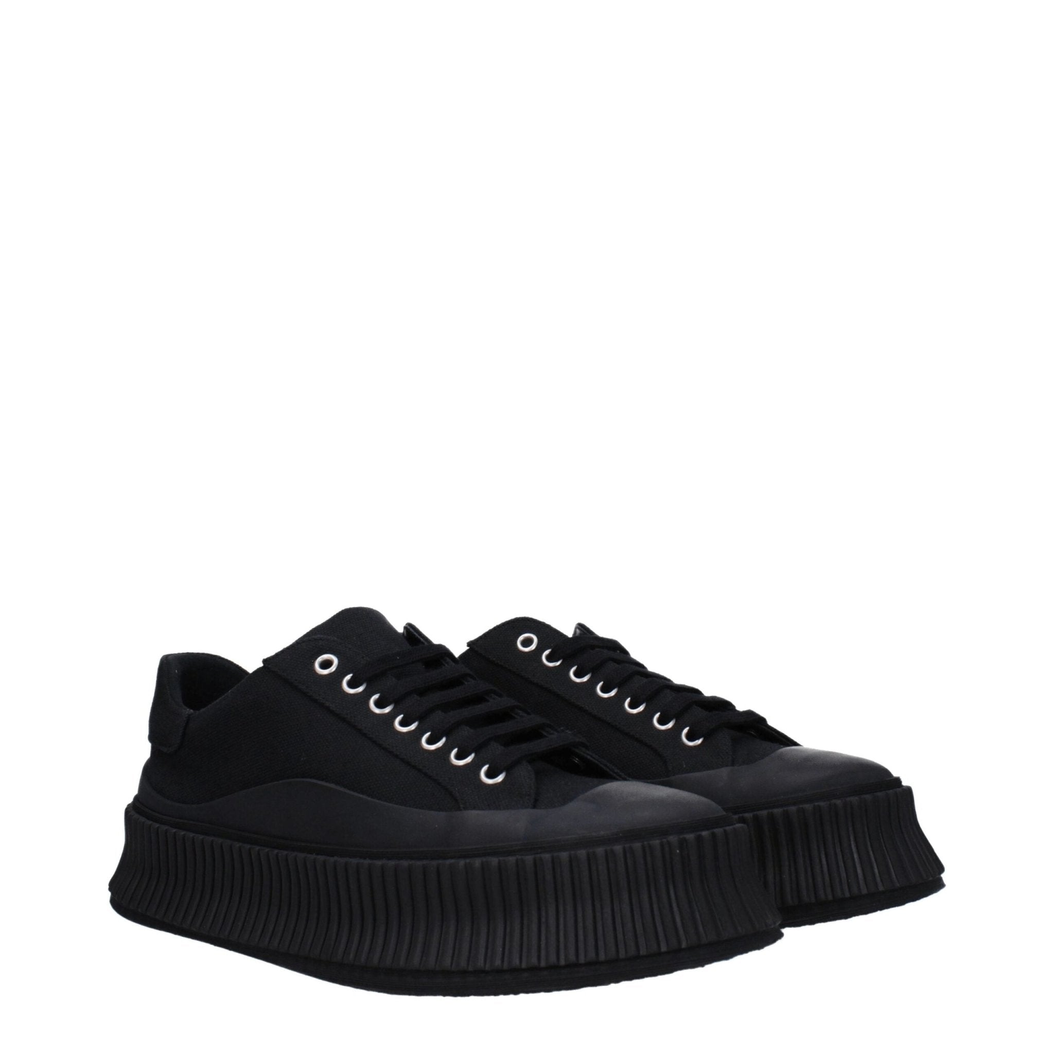 Jil Sander Black Fabric Platform Sneakers - GET THE BRAND