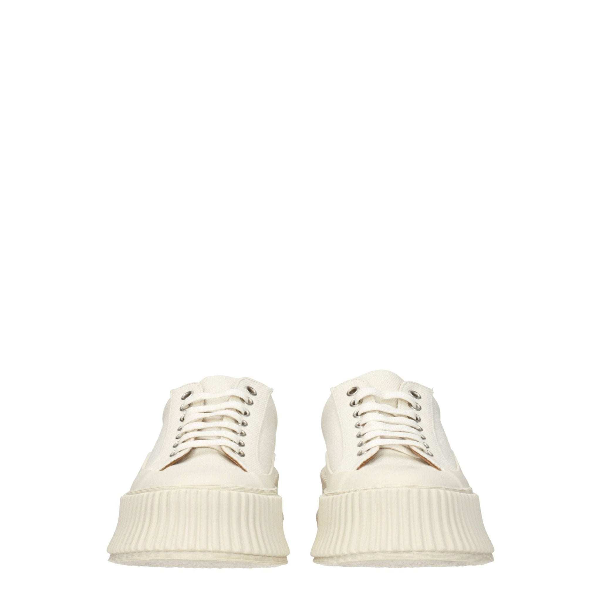 Jil Sander White Fabric Platform Sneakers - GET THE BRAND