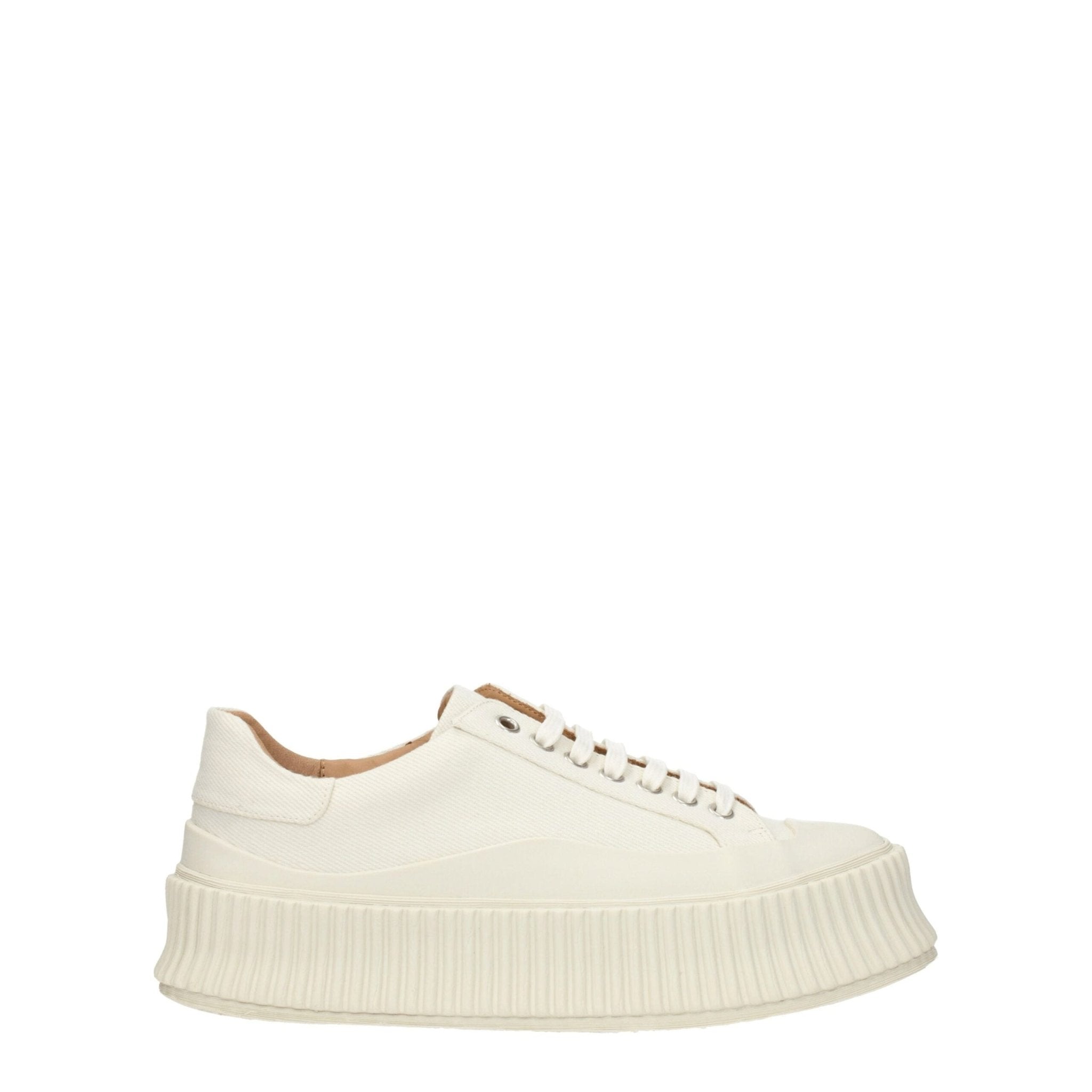 Jil Sander White Fabric Platform Sneakers - GET THE BRAND