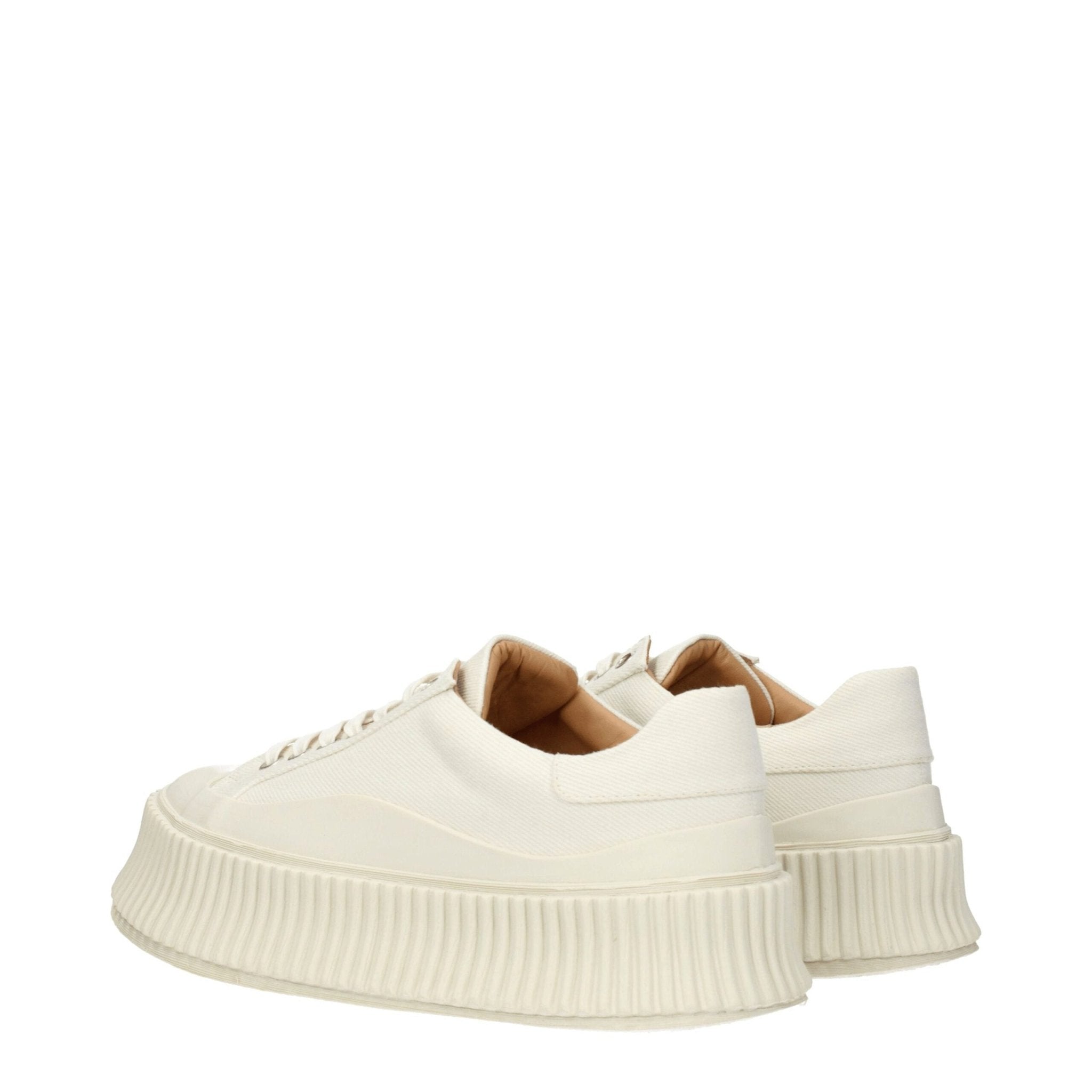 Jil Sander White Fabric Platform Sneakers - GET THE BRAND