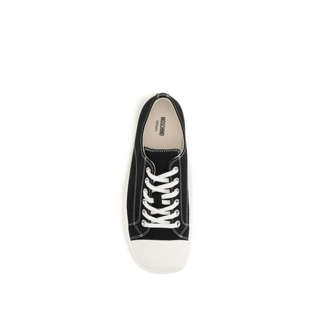Moschino Black Cotton Low Top Sneakers - GET THE BRAND