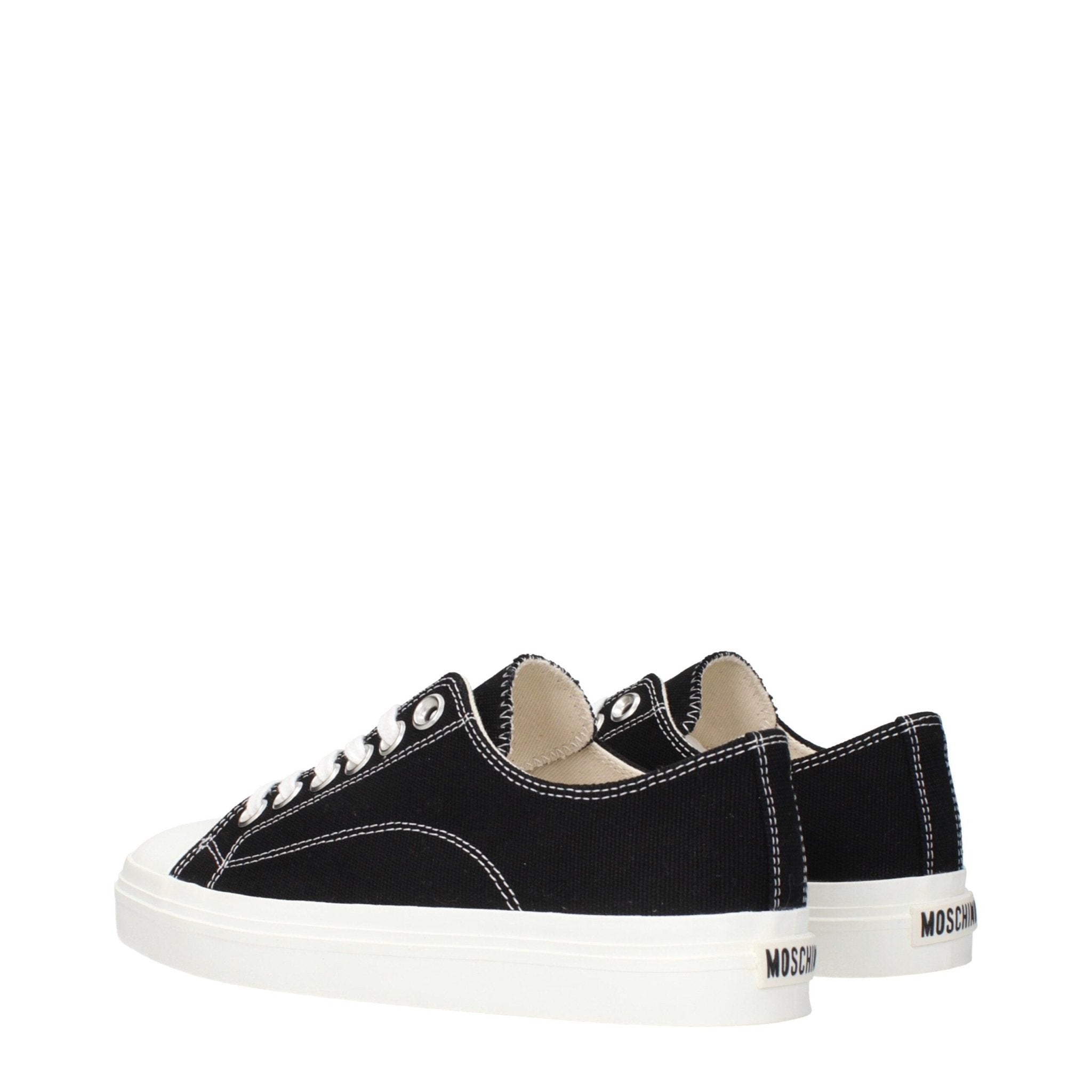 Moschino Black Fabric Low Top Sneakers - GET THE BRAND