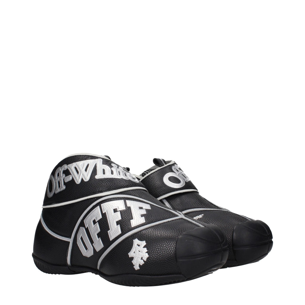 Off-White Black Leather High Top Sneakers - GET THE BRAND