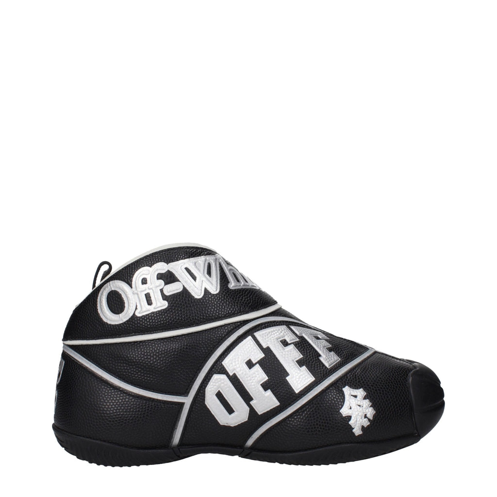 Off-White Black Leather High Top Sneakers - GET THE BRAND