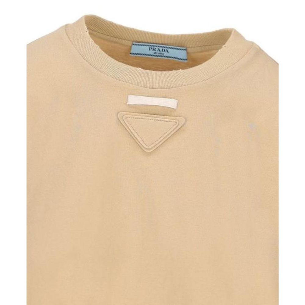 Prada Beige Cotton T-Shirt - GET THE BRAND