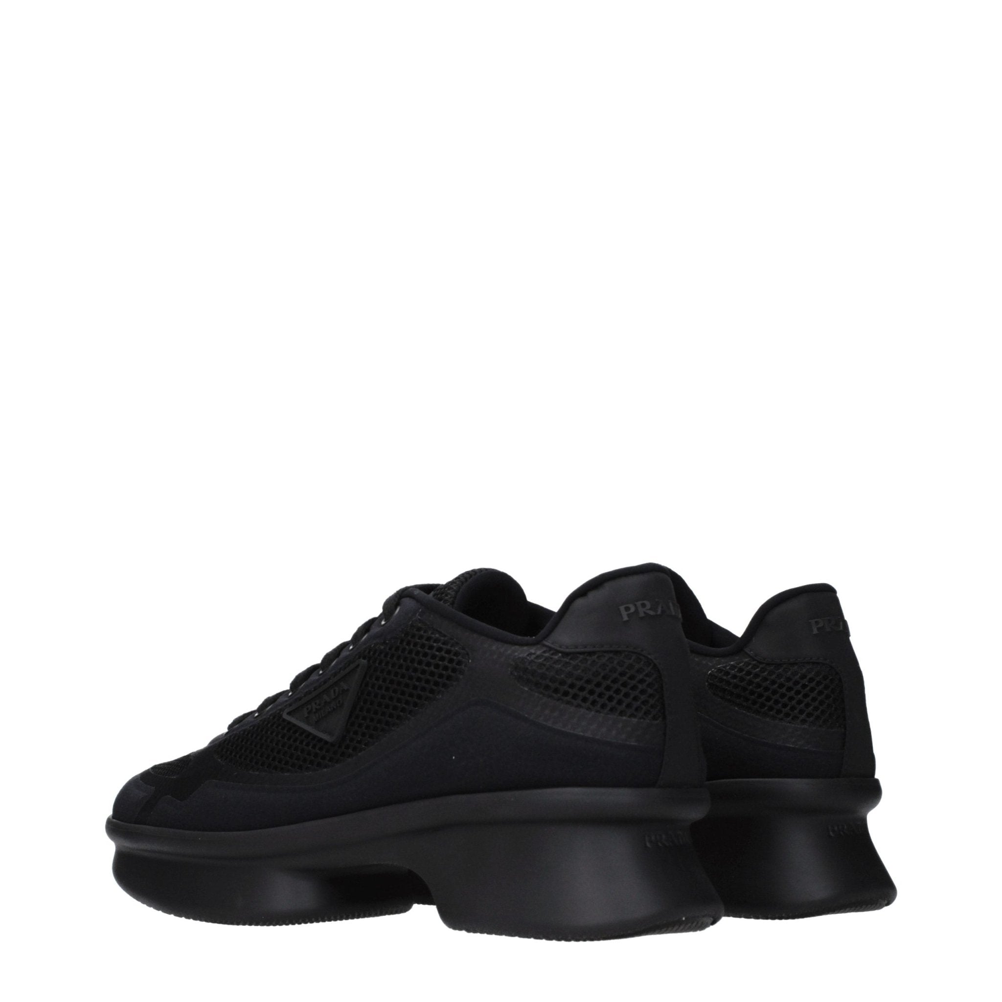 Prada Black Fabric Low Top Sneakers - GET THE BRAND
