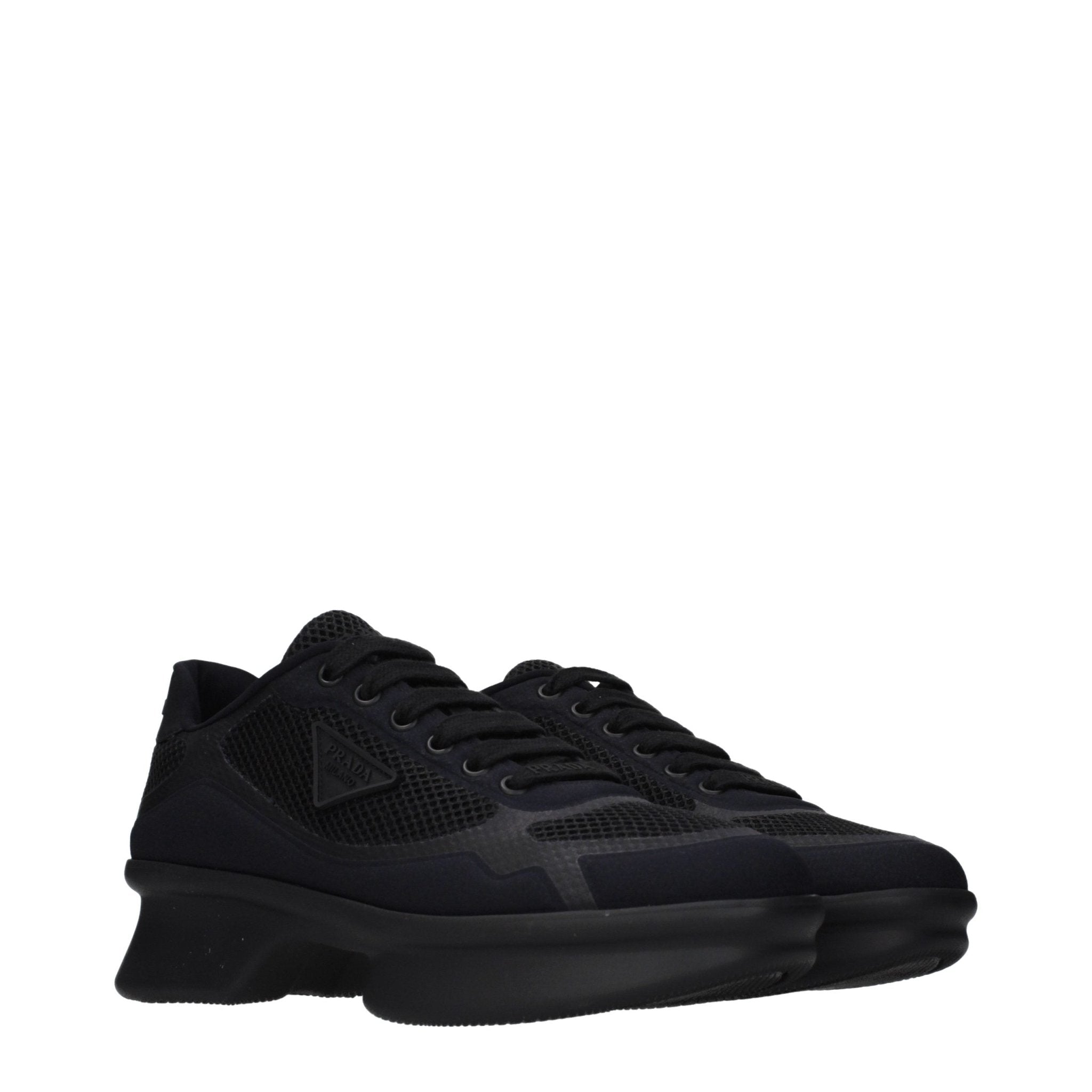 Prada Black Fabric Low Top Sneakers - GET THE BRAND