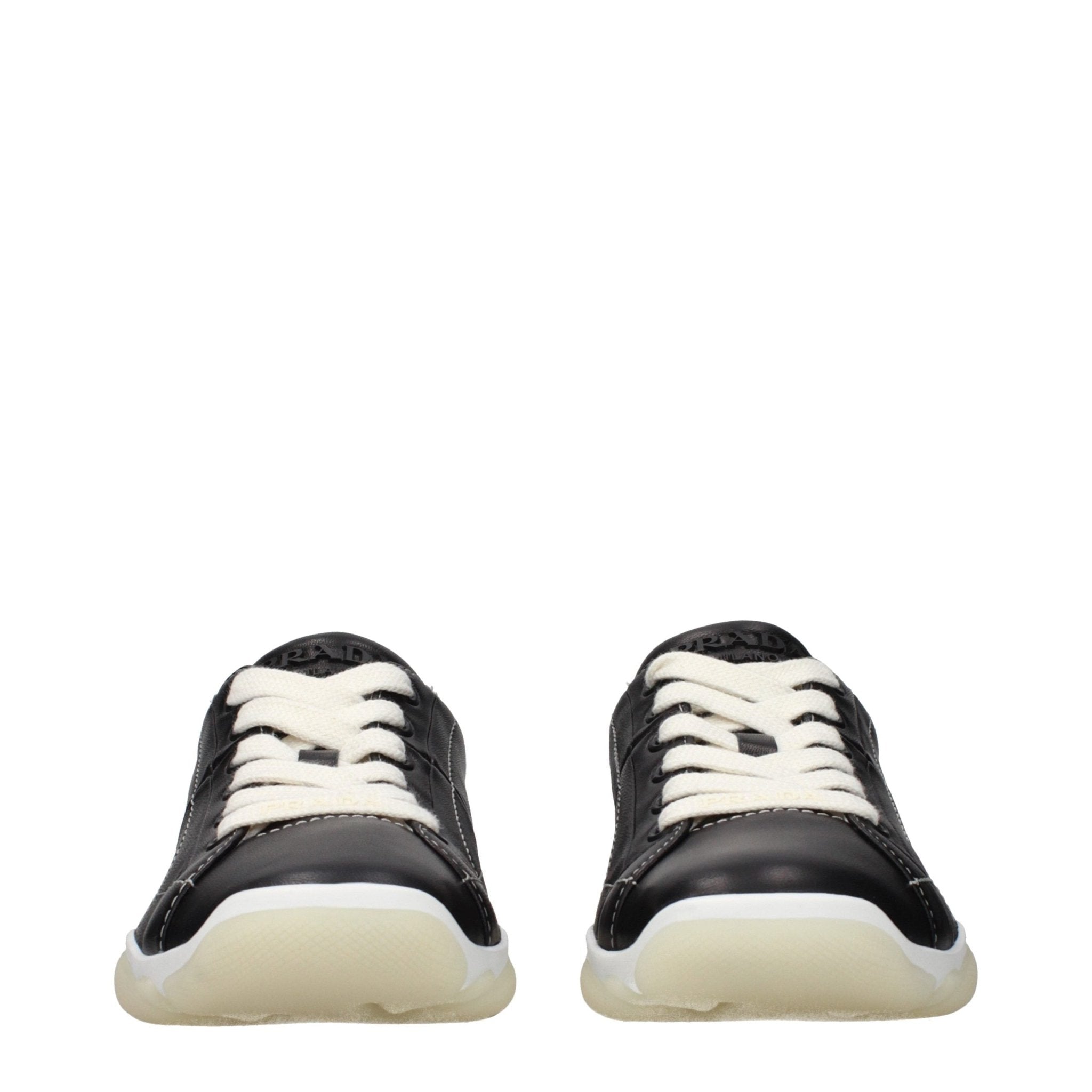 Prada Black Leather Sneakers - GET THE BRAND