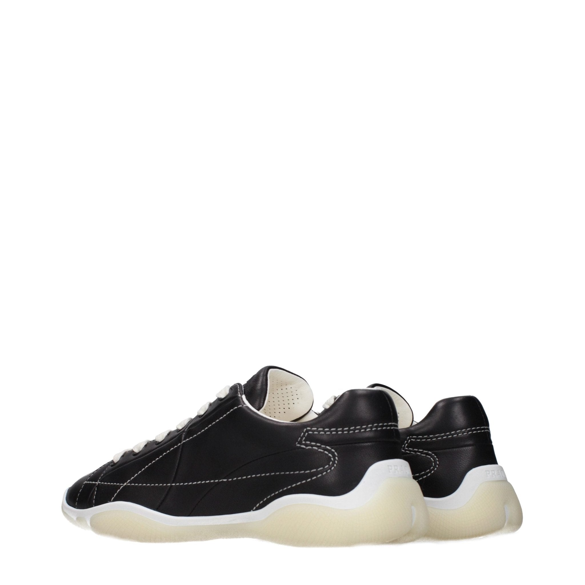 Prada Black Leather Sneakers - GET THE BRAND