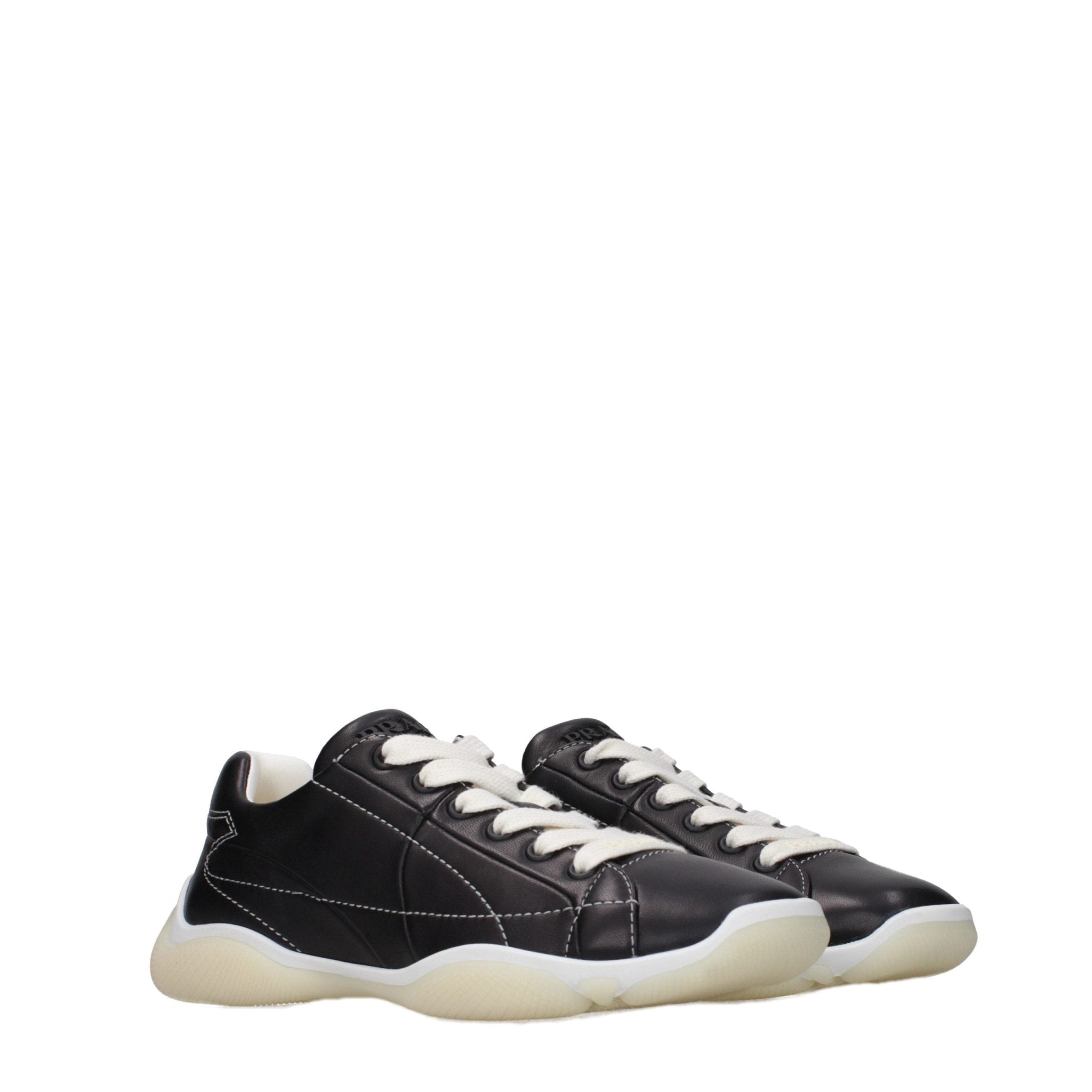 Prada Black Leather Sneakers - GET THE BRAND